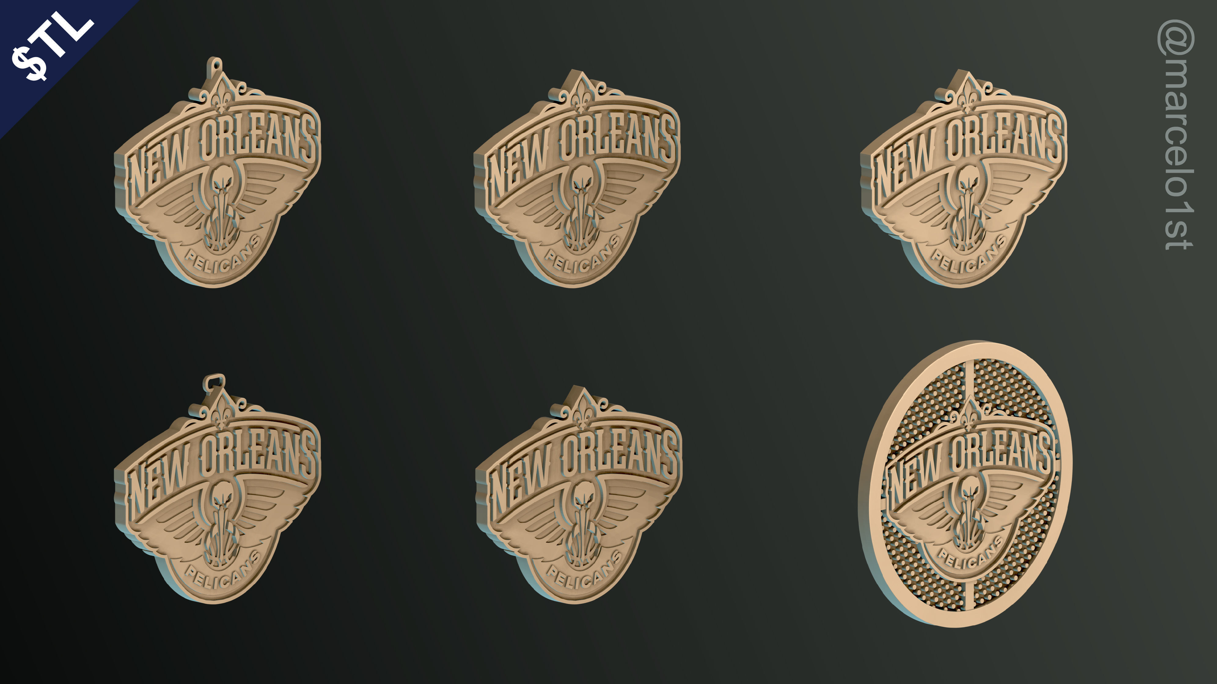 NBA SOUTHWEST - New Orleans Pelicans Pack 3D print model_33