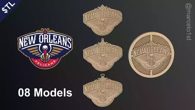 NBA SOUTHWEST - New Orleans Pelicans Pack 3D print model