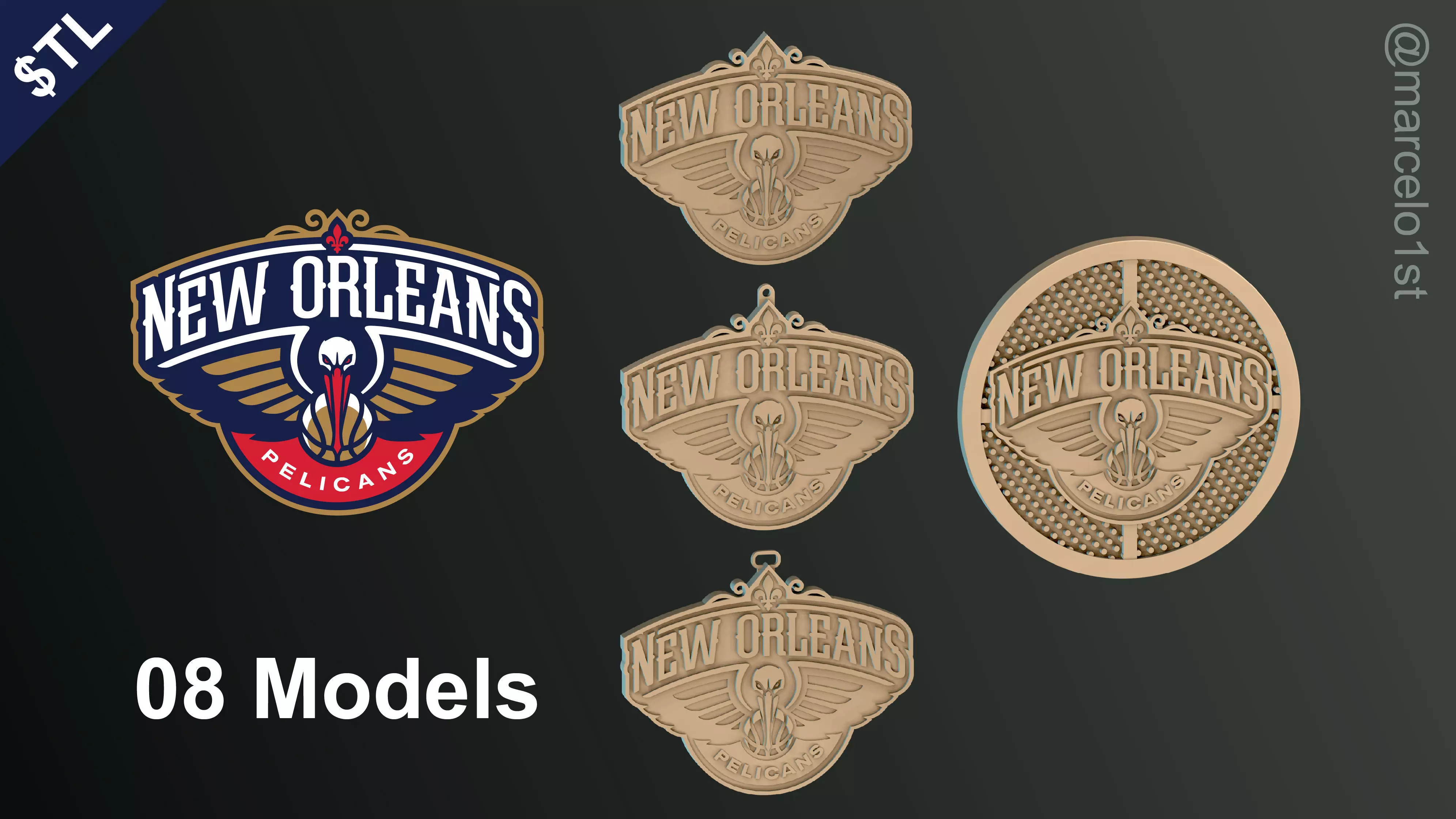 NBA SOUTHWEST - New Orleans Pelicans Pack 3D print model_0
