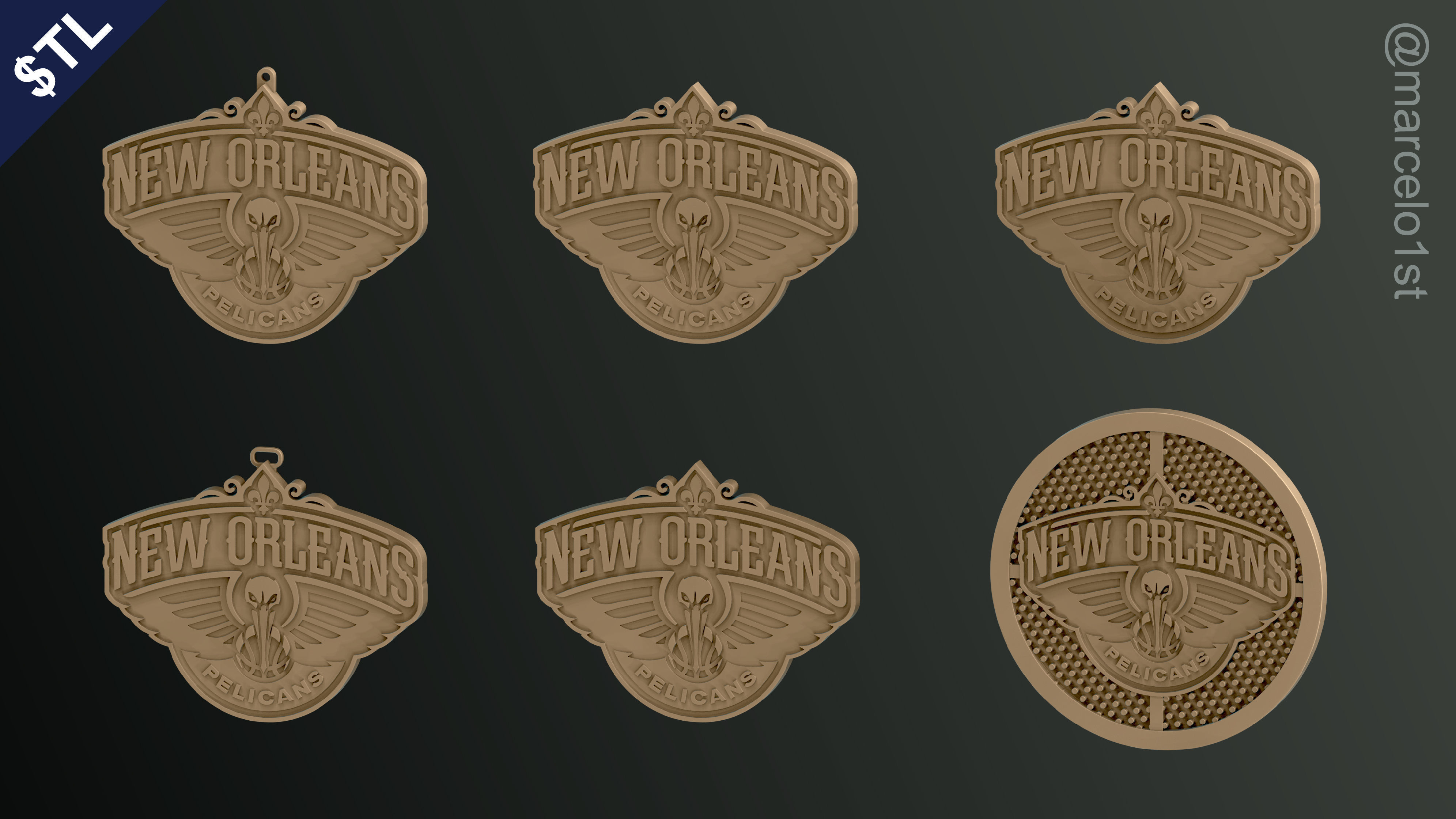 NBA SOUTHWEST - New Orleans Pelicans Pack 3D print model_8