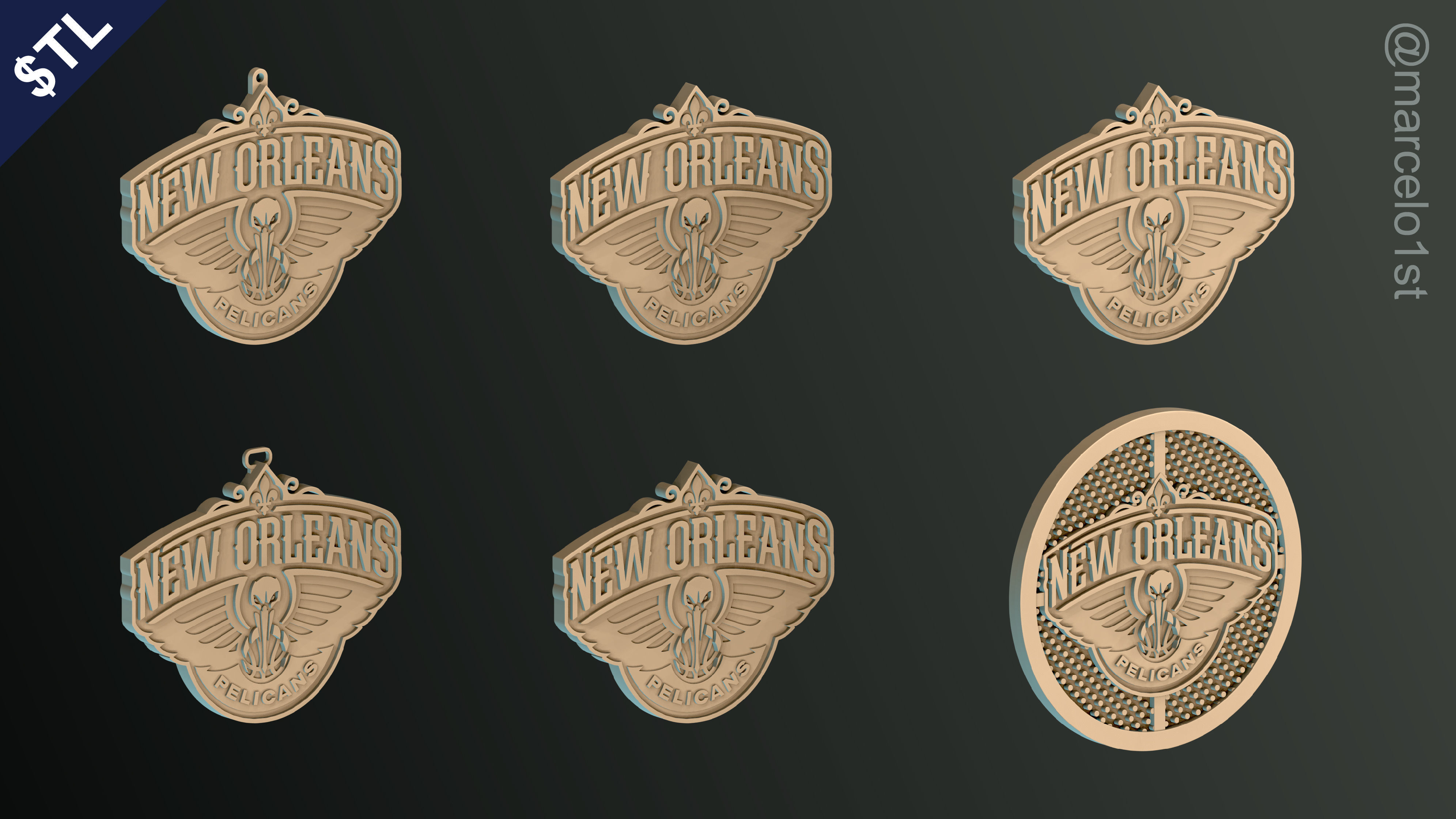 NBA SOUTHWEST - New Orleans Pelicans Pack 3D print model_34