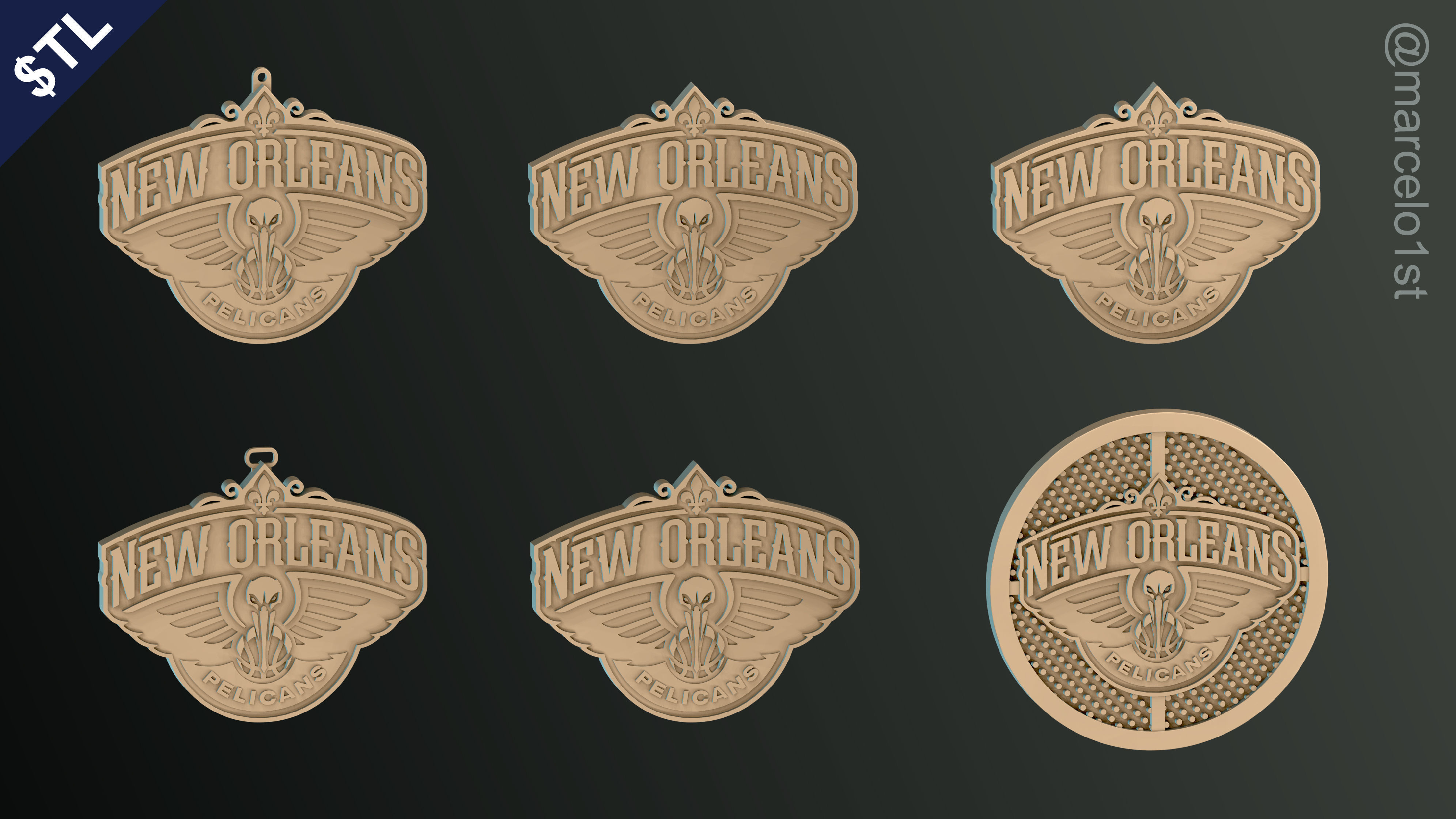 NBA SOUTHWEST - New Orleans Pelicans Pack 3D print model_37
