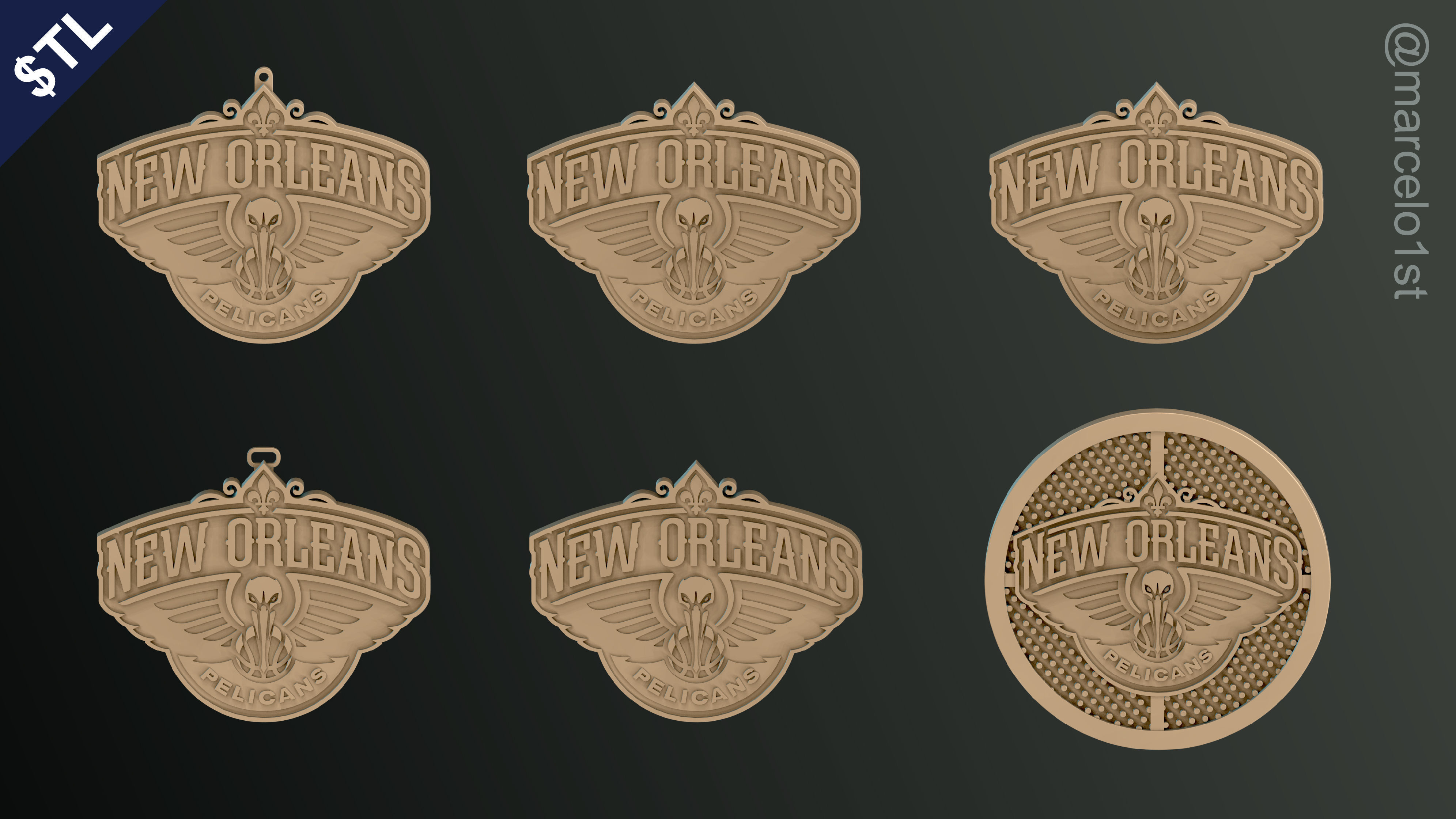 NBA SOUTHWEST - New Orleans Pelicans Pack 3D print model_40