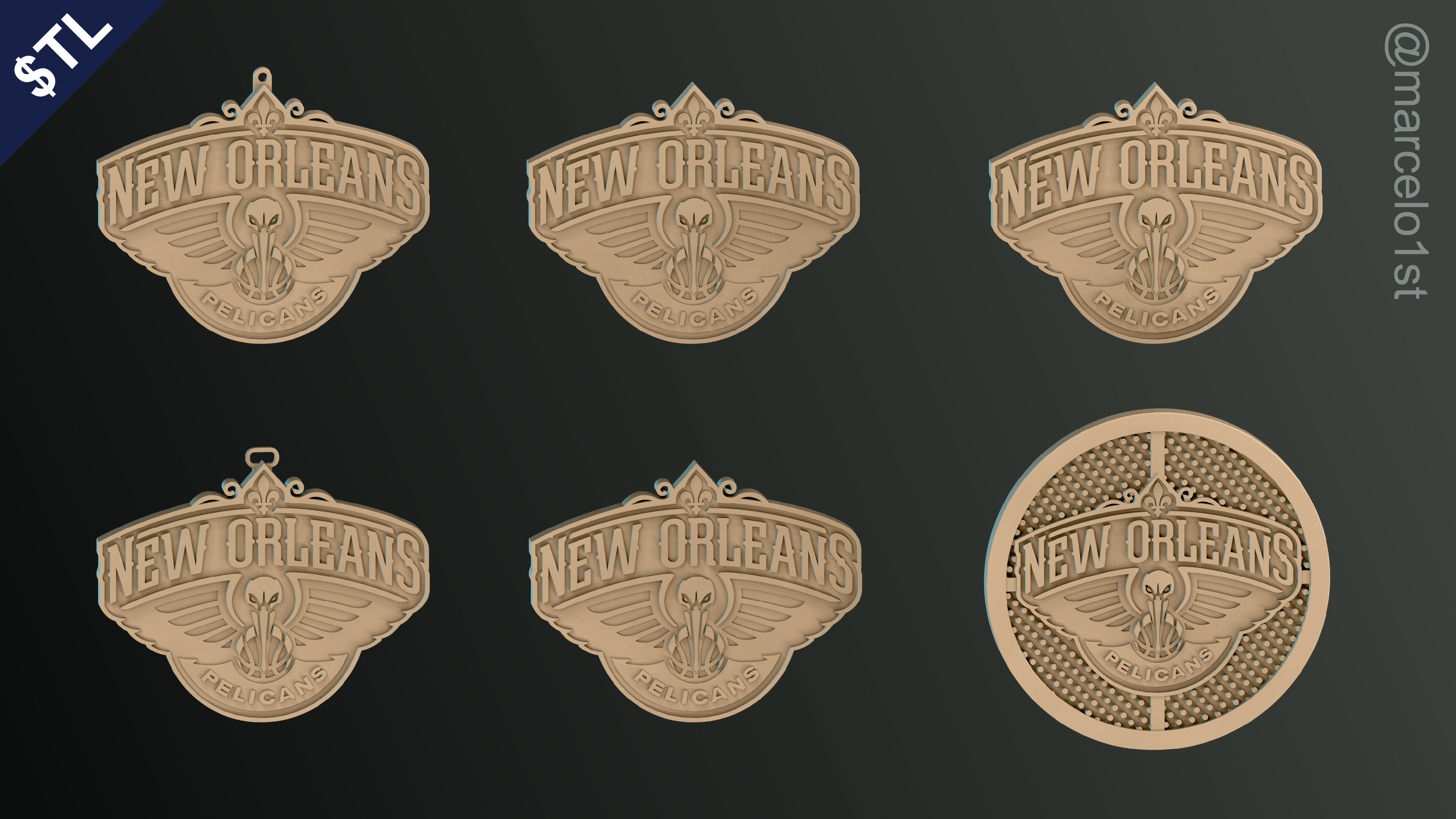 NBA SOUTHWEST - New Orleans Pelicans Pack 3D print model_38