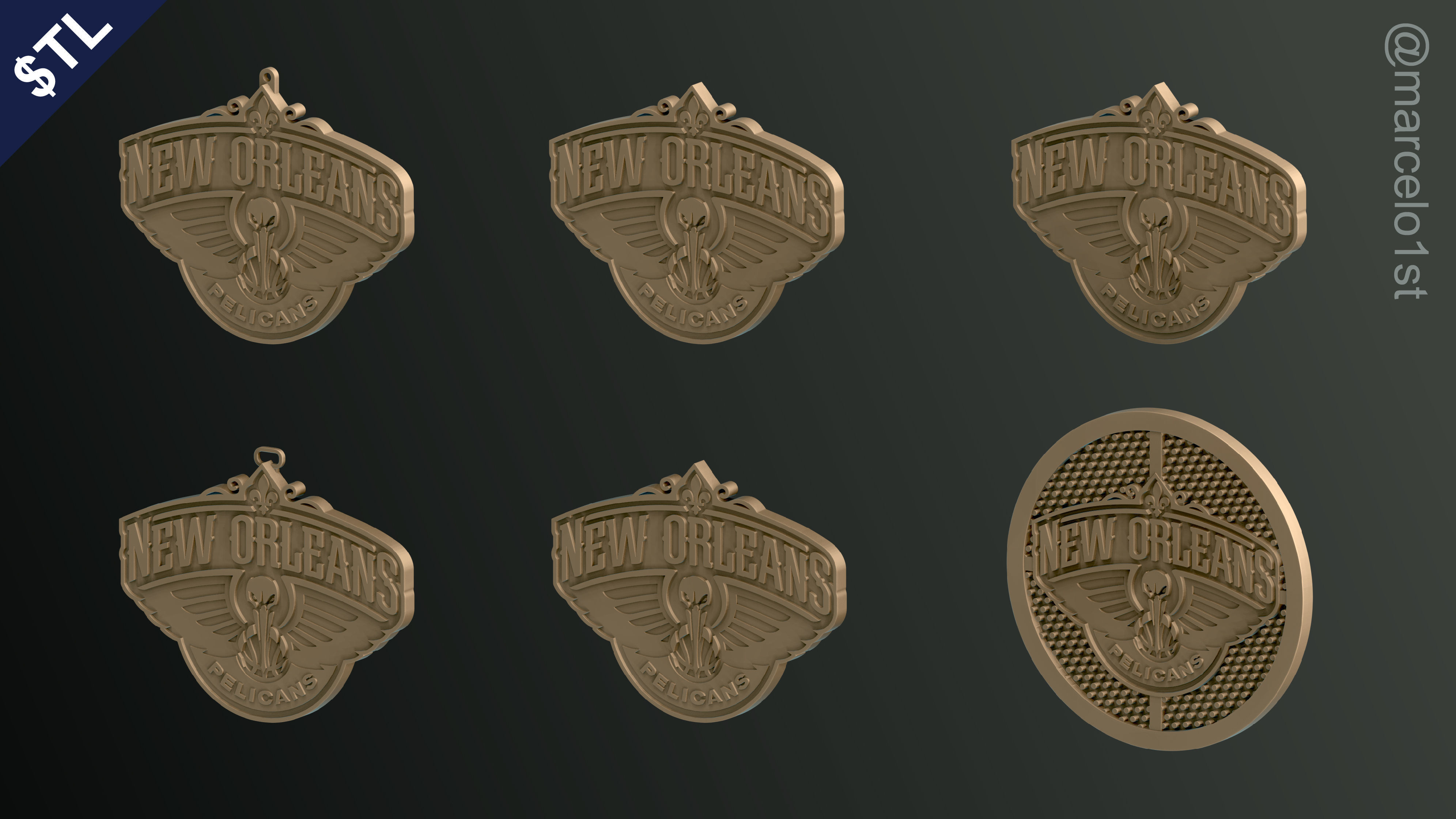 NBA SOUTHWEST - New Orleans Pelicans Pack 3D print model_10