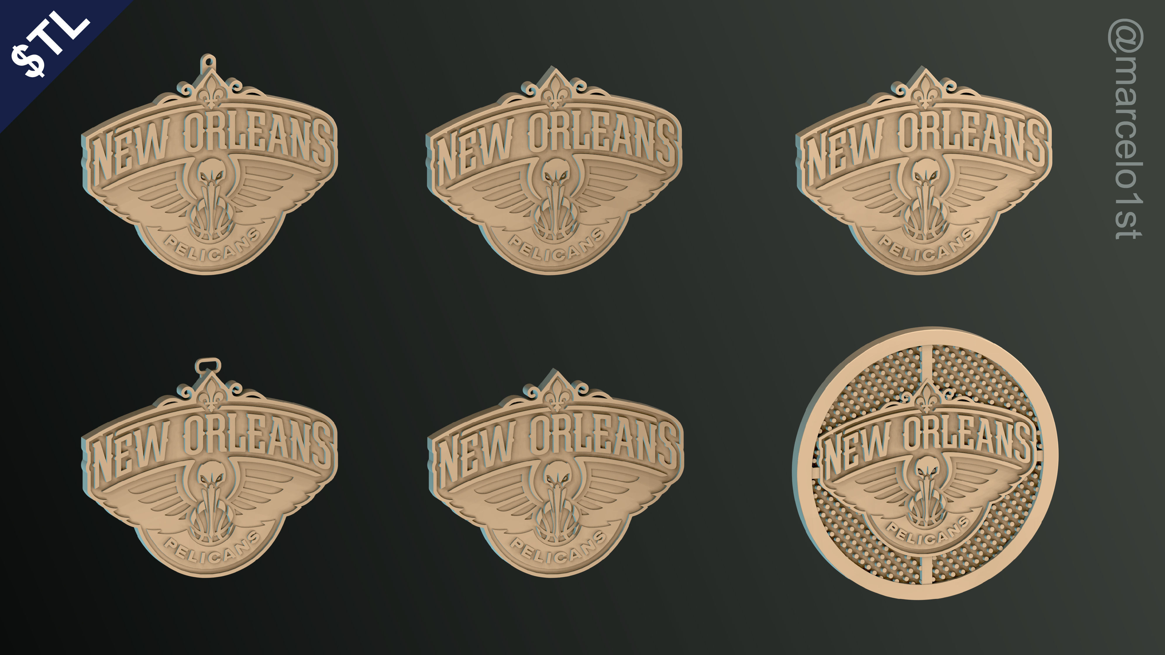 NBA SOUTHWEST - New Orleans Pelicans Pack 3D print model_36