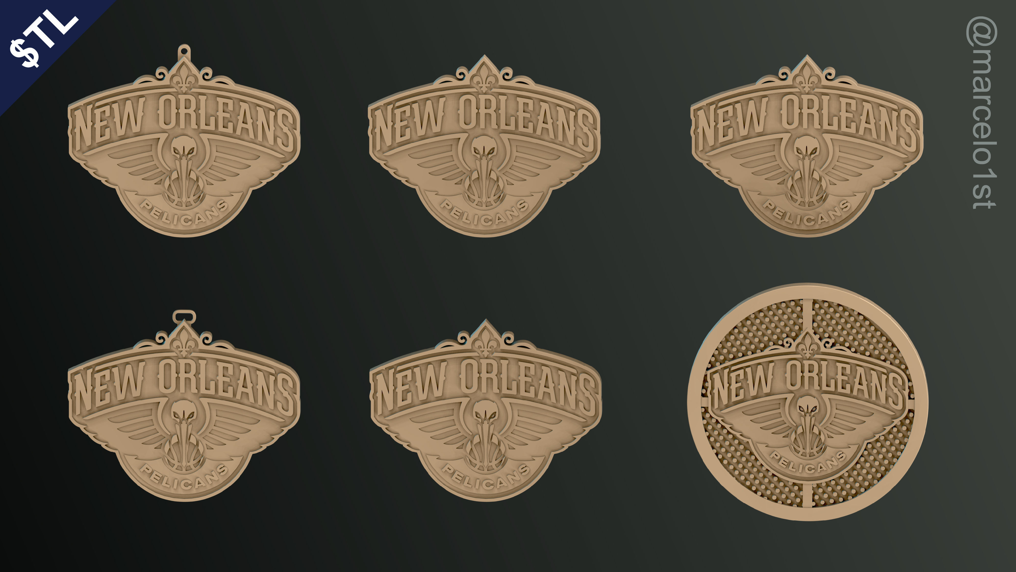 NBA SOUTHWEST - New Orleans Pelicans Pack 3D print model_5