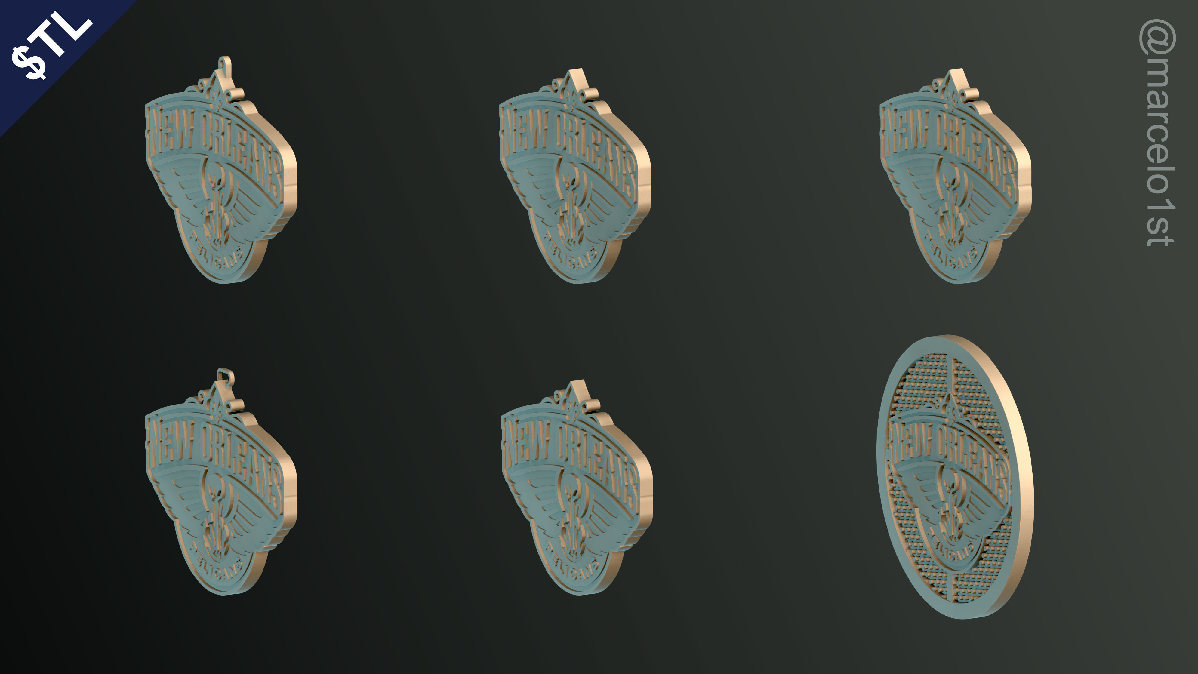 NBA SOUTHWEST - New Orleans Pelicans Pack 3D print model_13