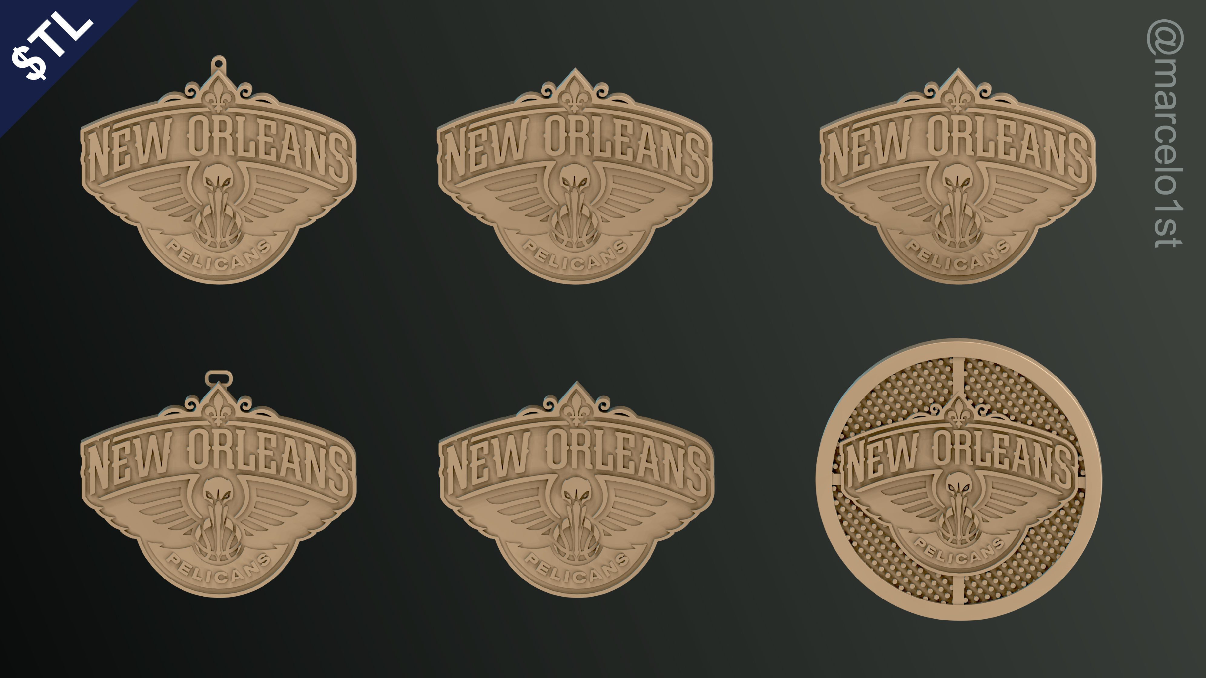 NBA SOUTHWEST - New Orleans Pelicans Pack 3D print model_41