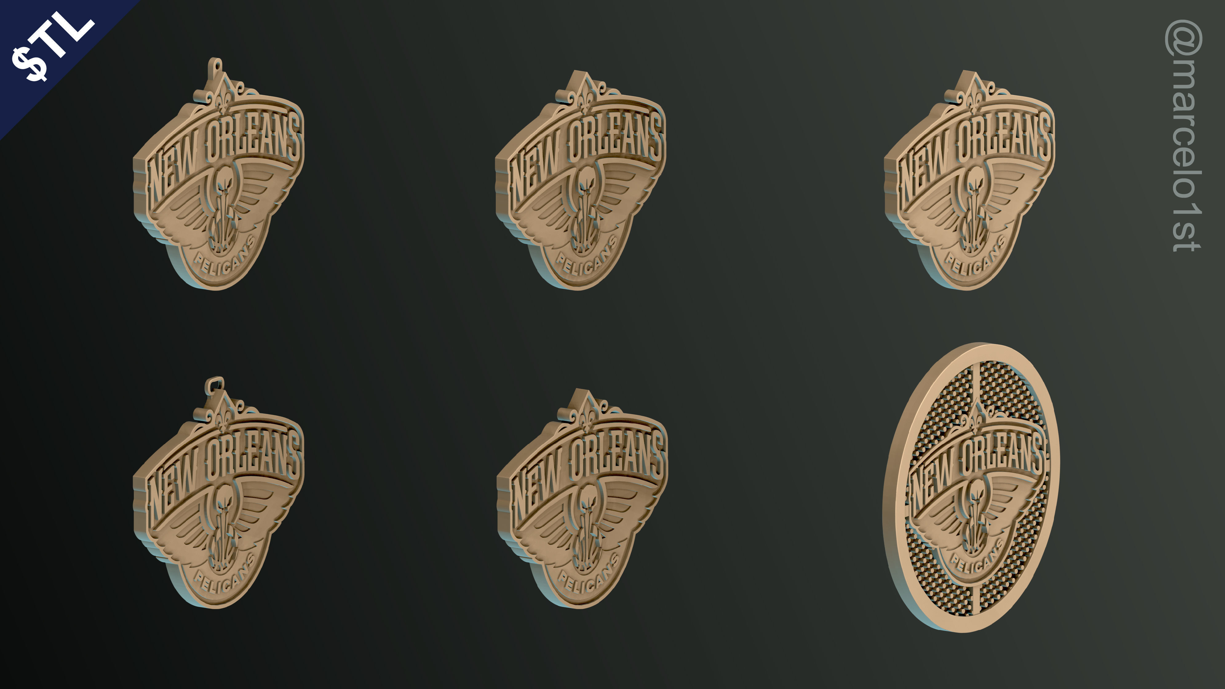 NBA SOUTHWEST - New Orleans Pelicans Pack 3D print model_32