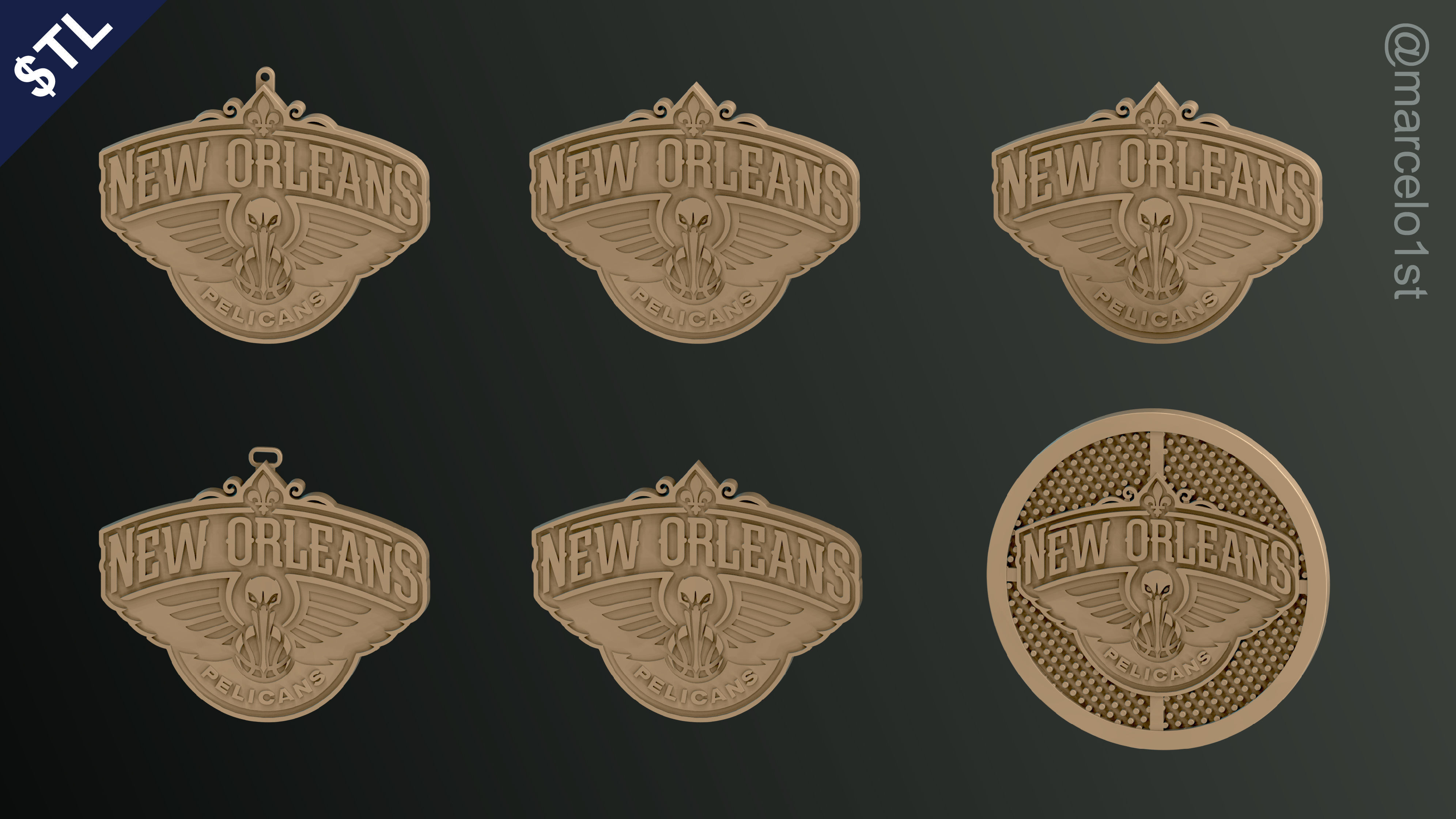 NBA SOUTHWEST - New Orleans Pelicans Pack 3D print model_7
