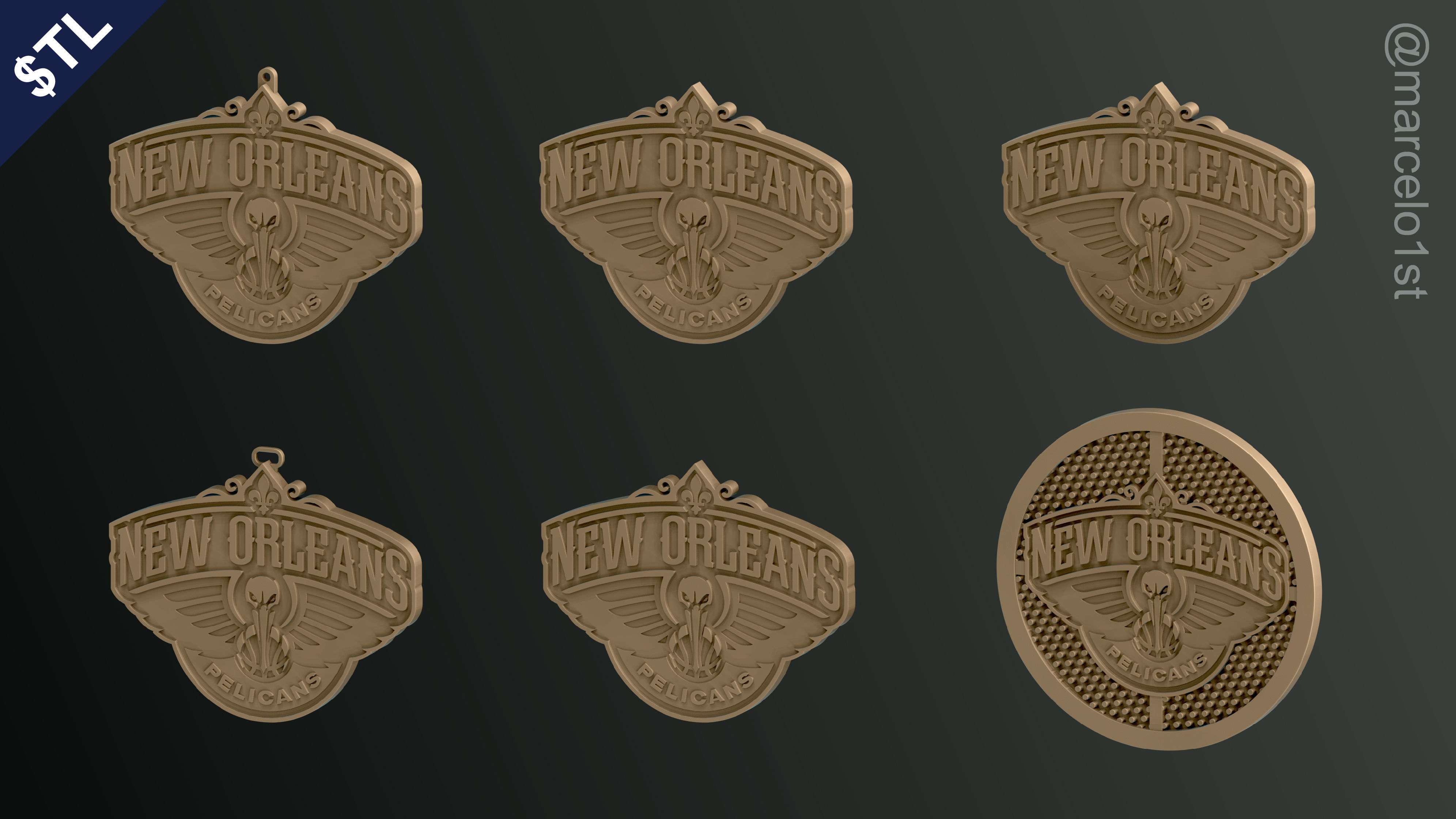 NBA SOUTHWEST - New Orleans Pelicans Pack 3D print model_9