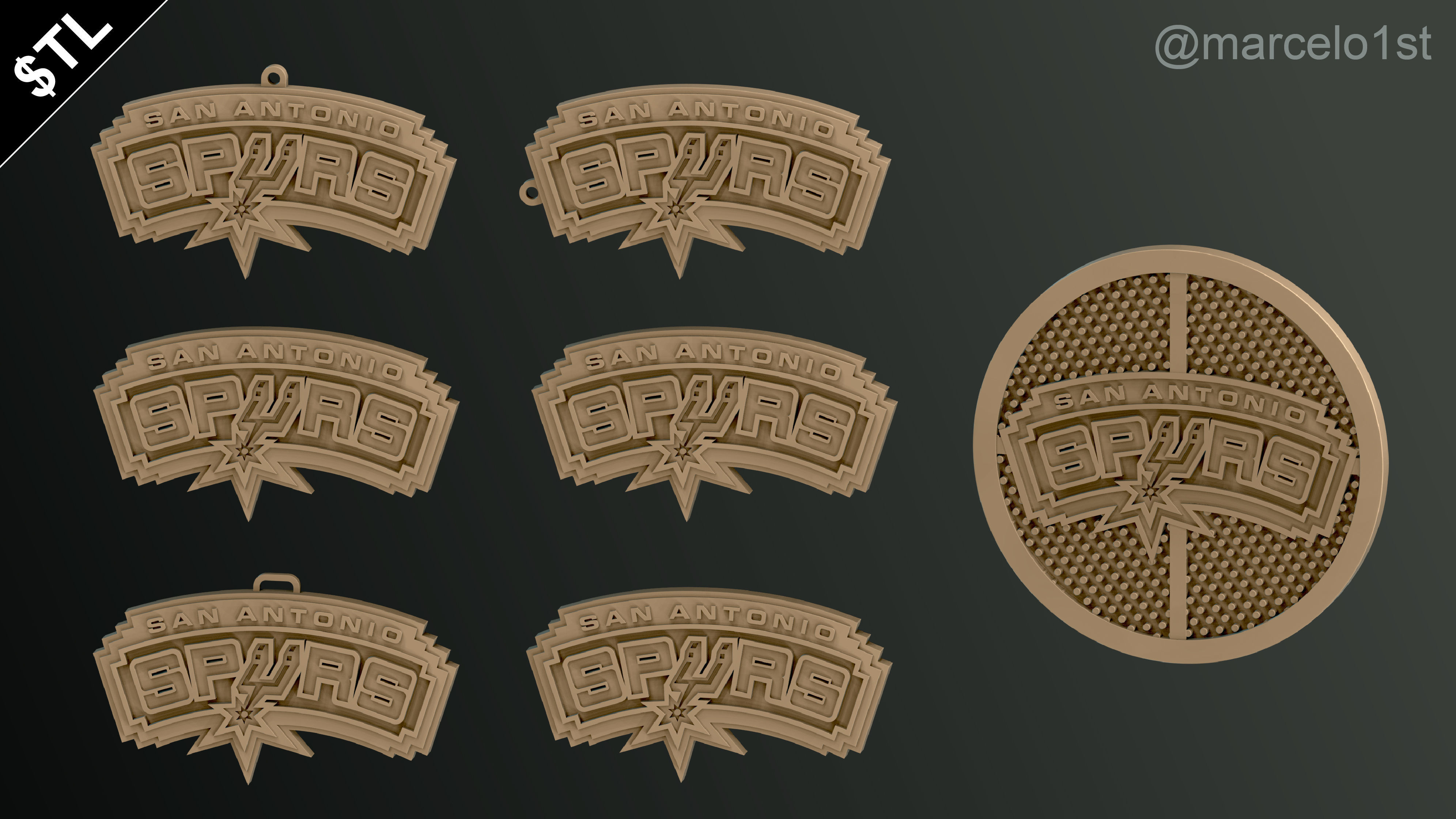 NBA SOUTHWEST - San Antonio Spurs Pack 3D print model_7