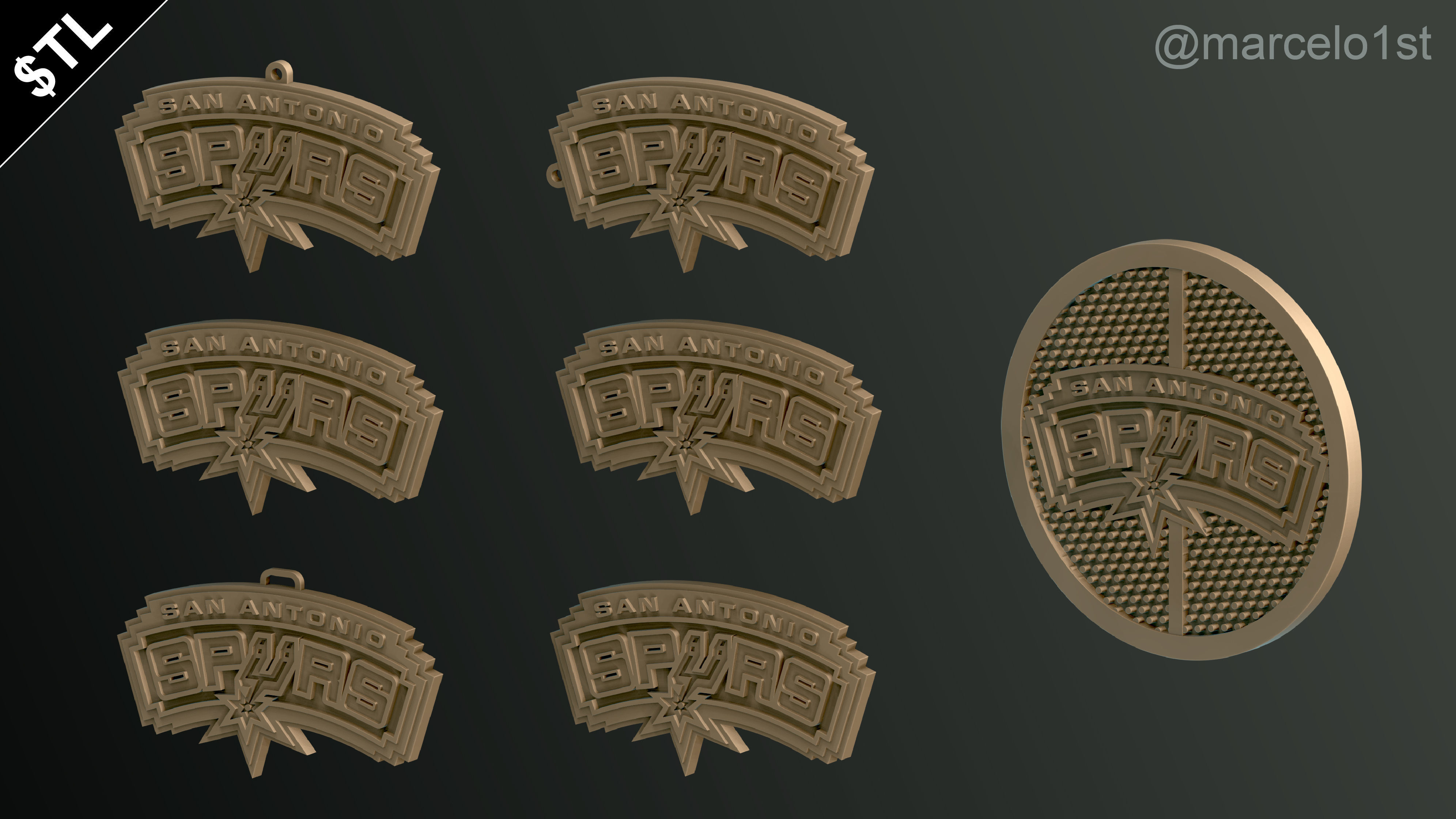 NBA SOUTHWEST - San Antonio Spurs Pack 3D print model_10