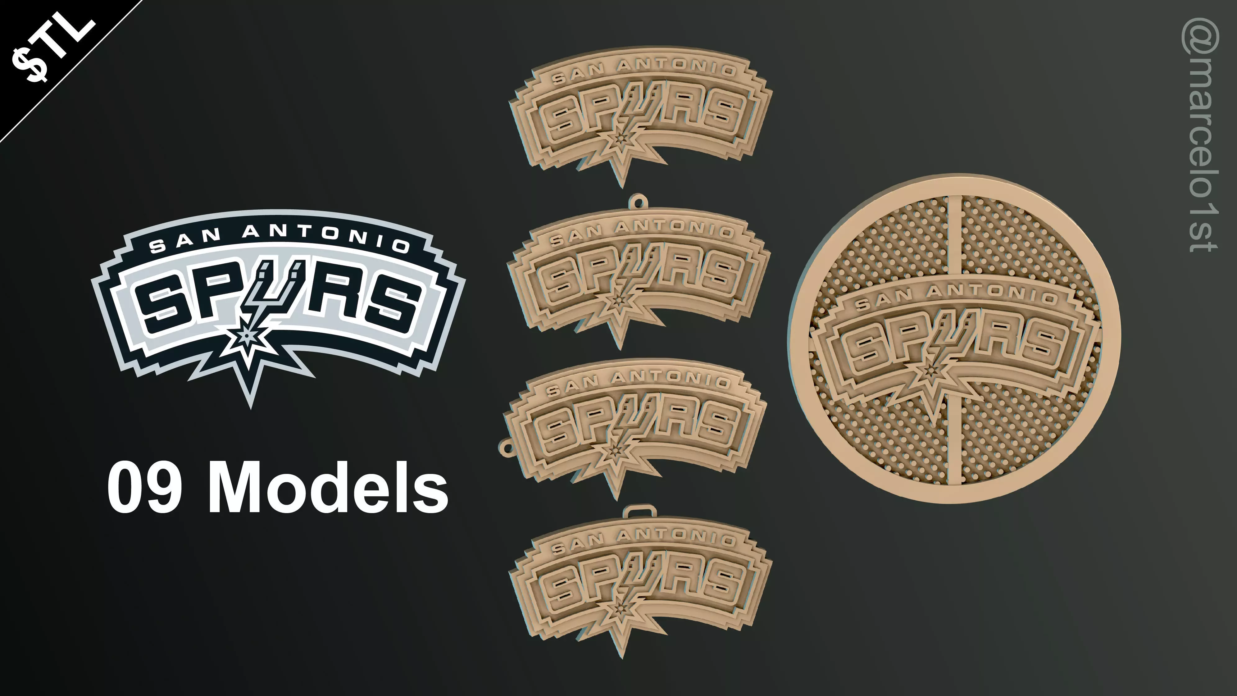 NBA SOUTHWEST - San Antonio Spurs Pack 3D print model_0