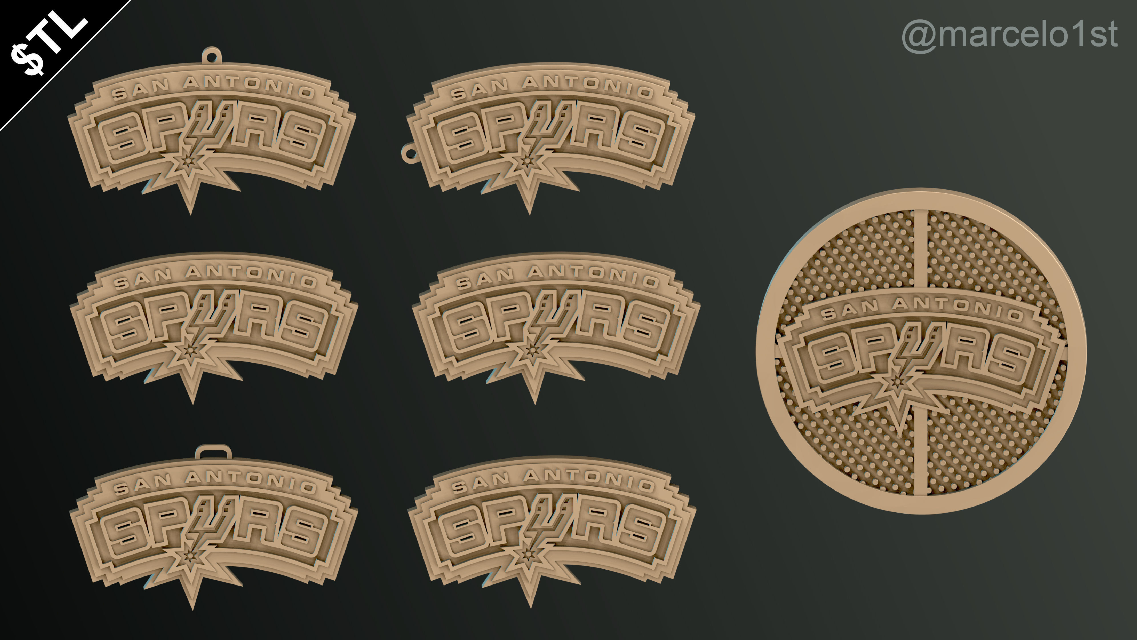 NBA SOUTHWEST - San Antonio Spurs Pack 3D print model_39