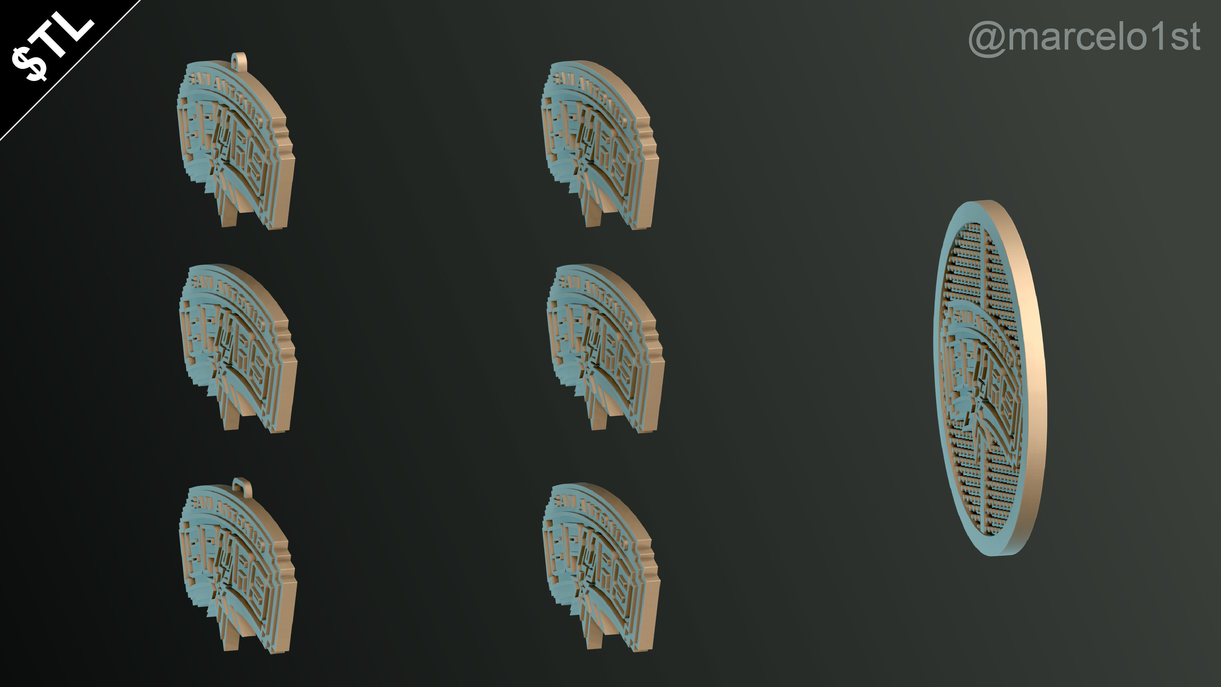 NBA SOUTHWEST - San Antonio Spurs Pack 3D print model_14