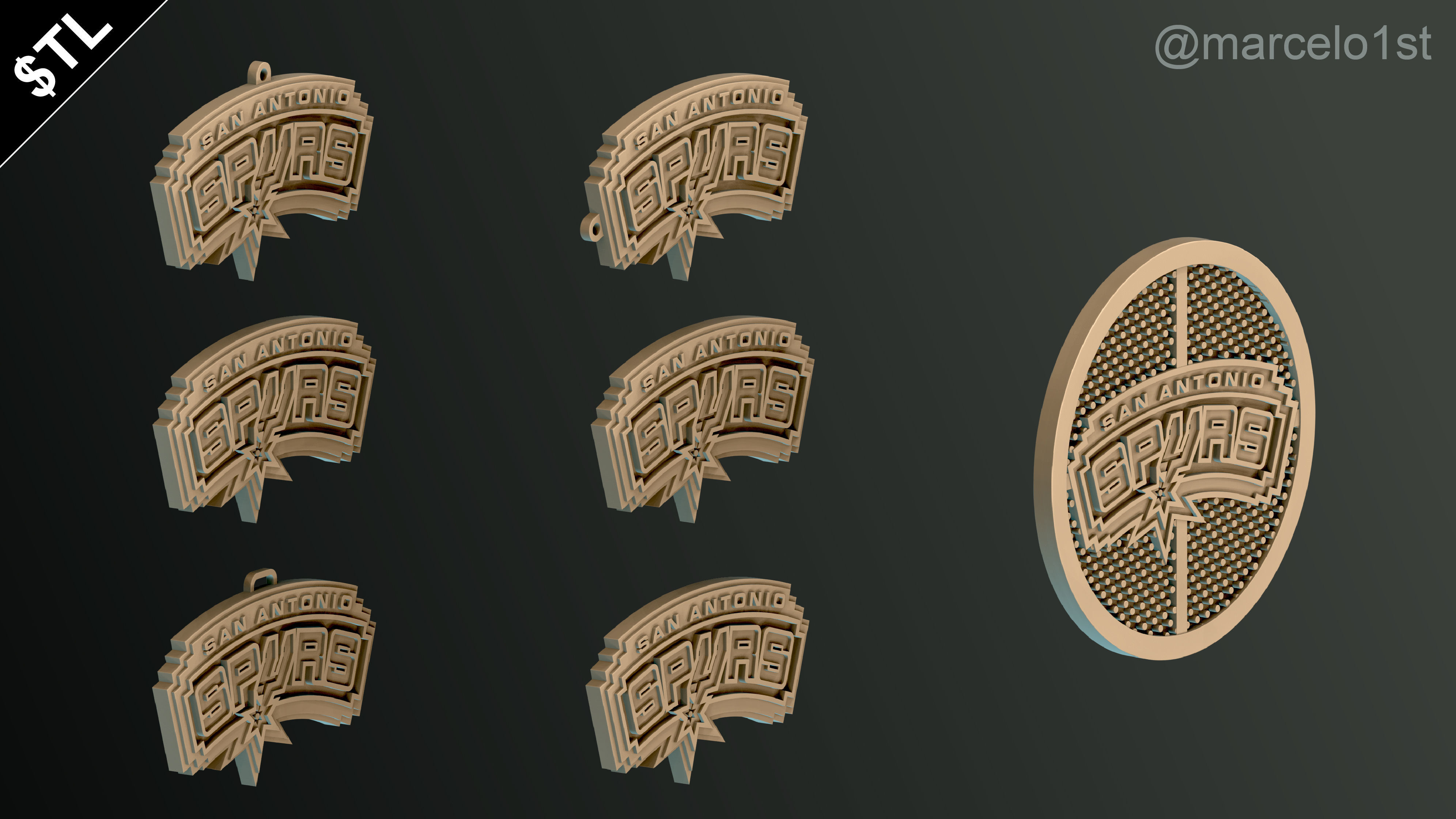 NBA SOUTHWEST - San Antonio Spurs Pack 3D print model_32