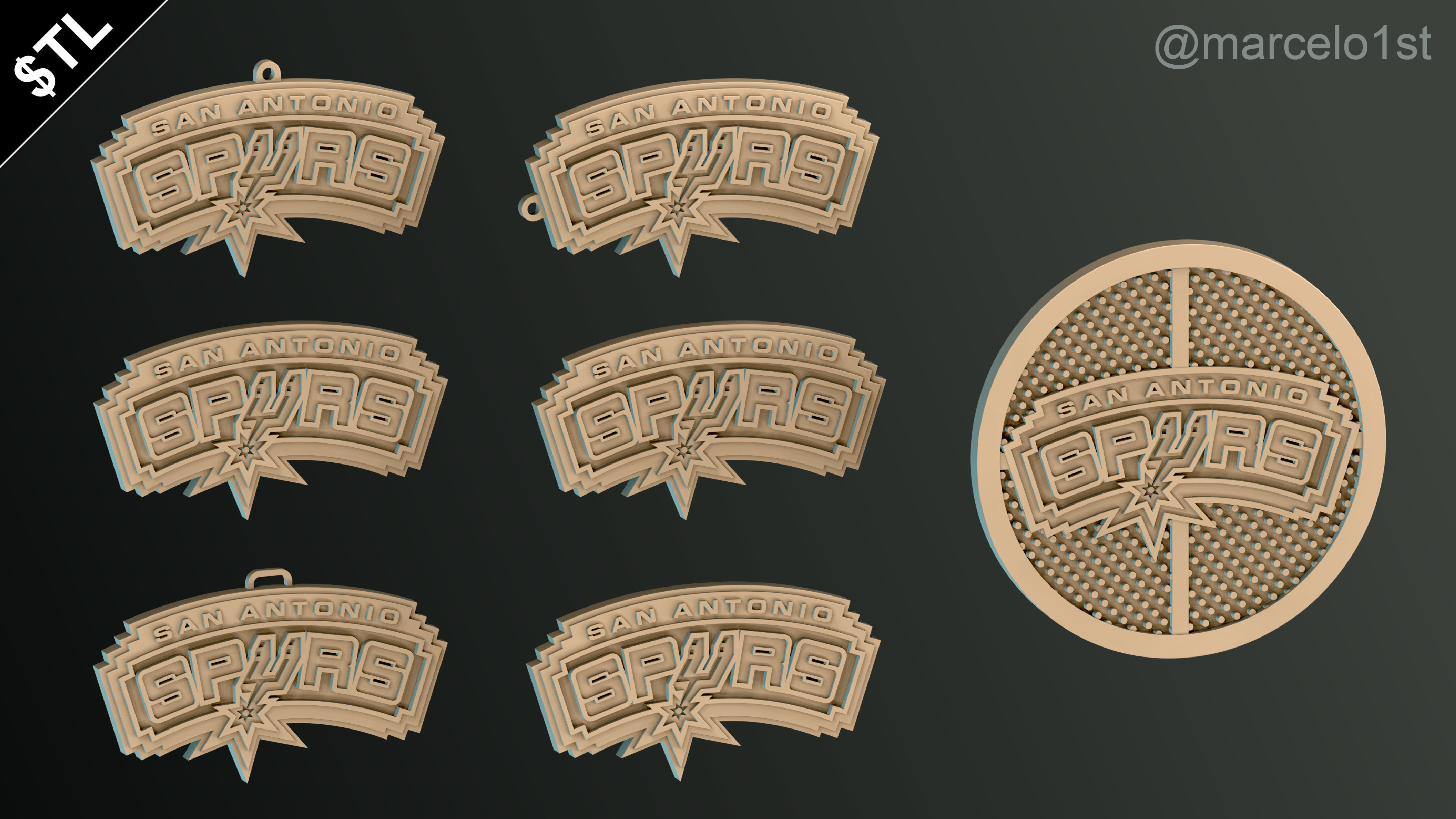 NBA SOUTHWEST - San Antonio Spurs Pack 3D print model_36
