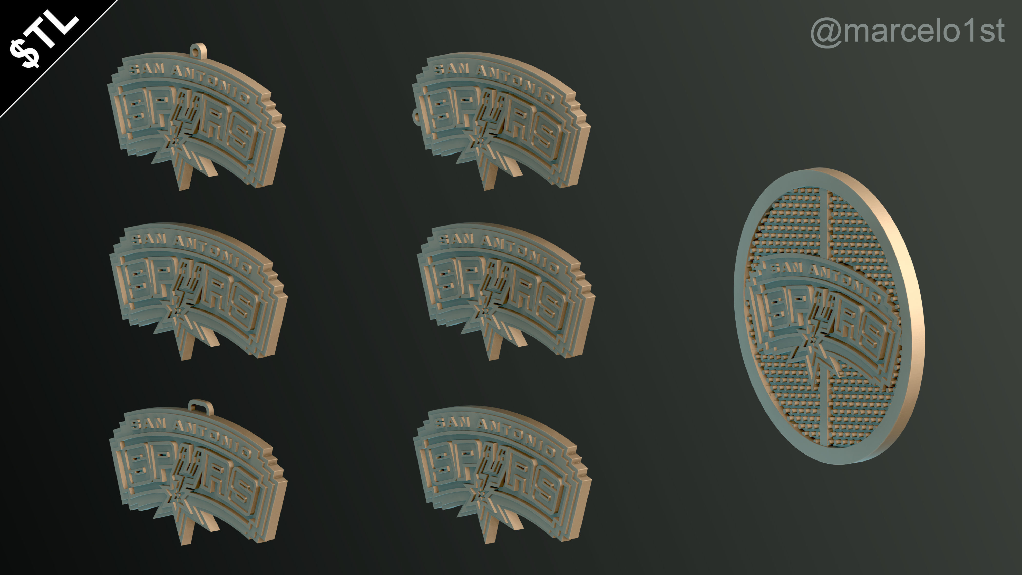 NBA SOUTHWEST - San Antonio Spurs Pack 3D print model_12