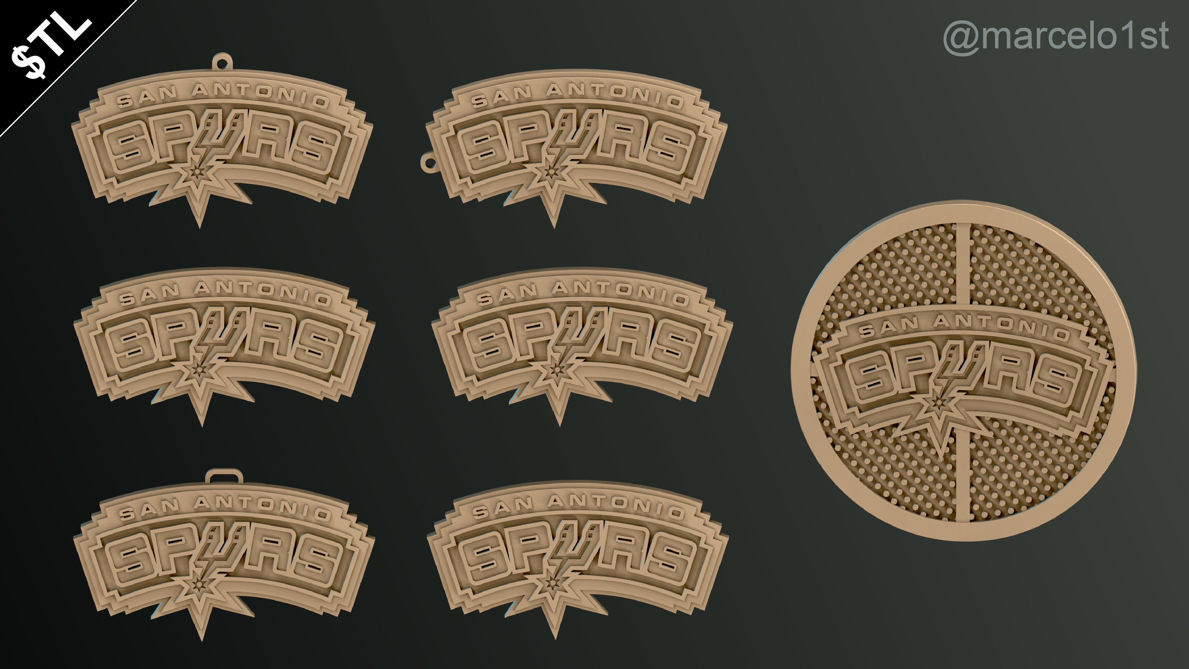 NBA SOUTHWEST - San Antonio Spurs Pack 3D print model_4