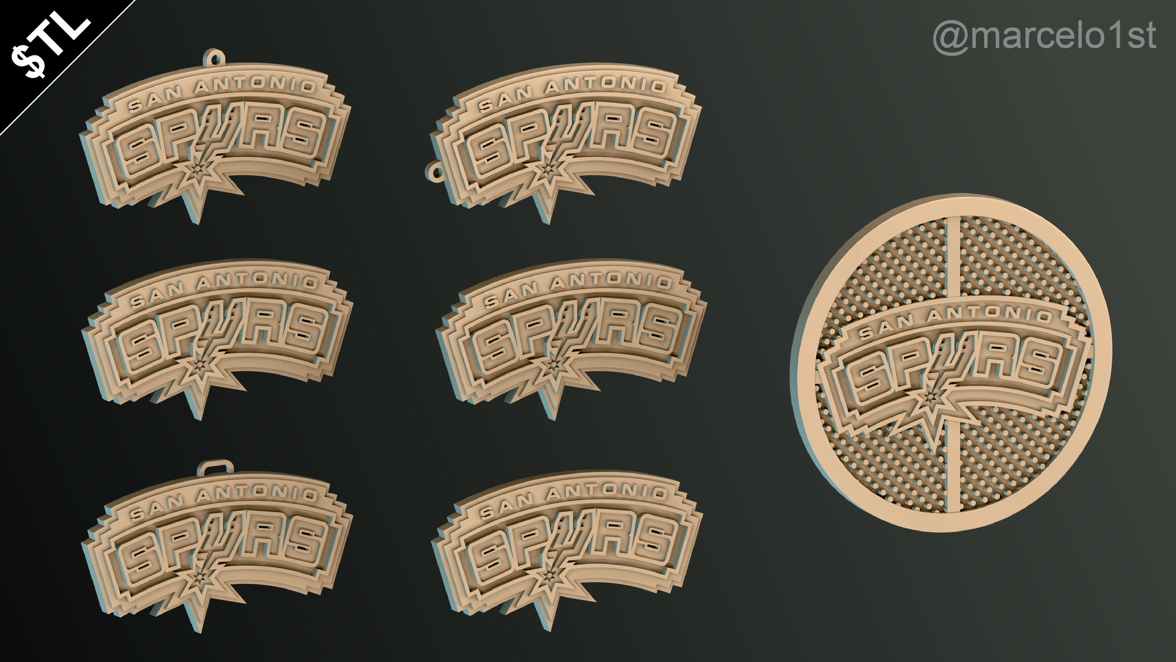 NBA SOUTHWEST - San Antonio Spurs Pack 3D print model_35