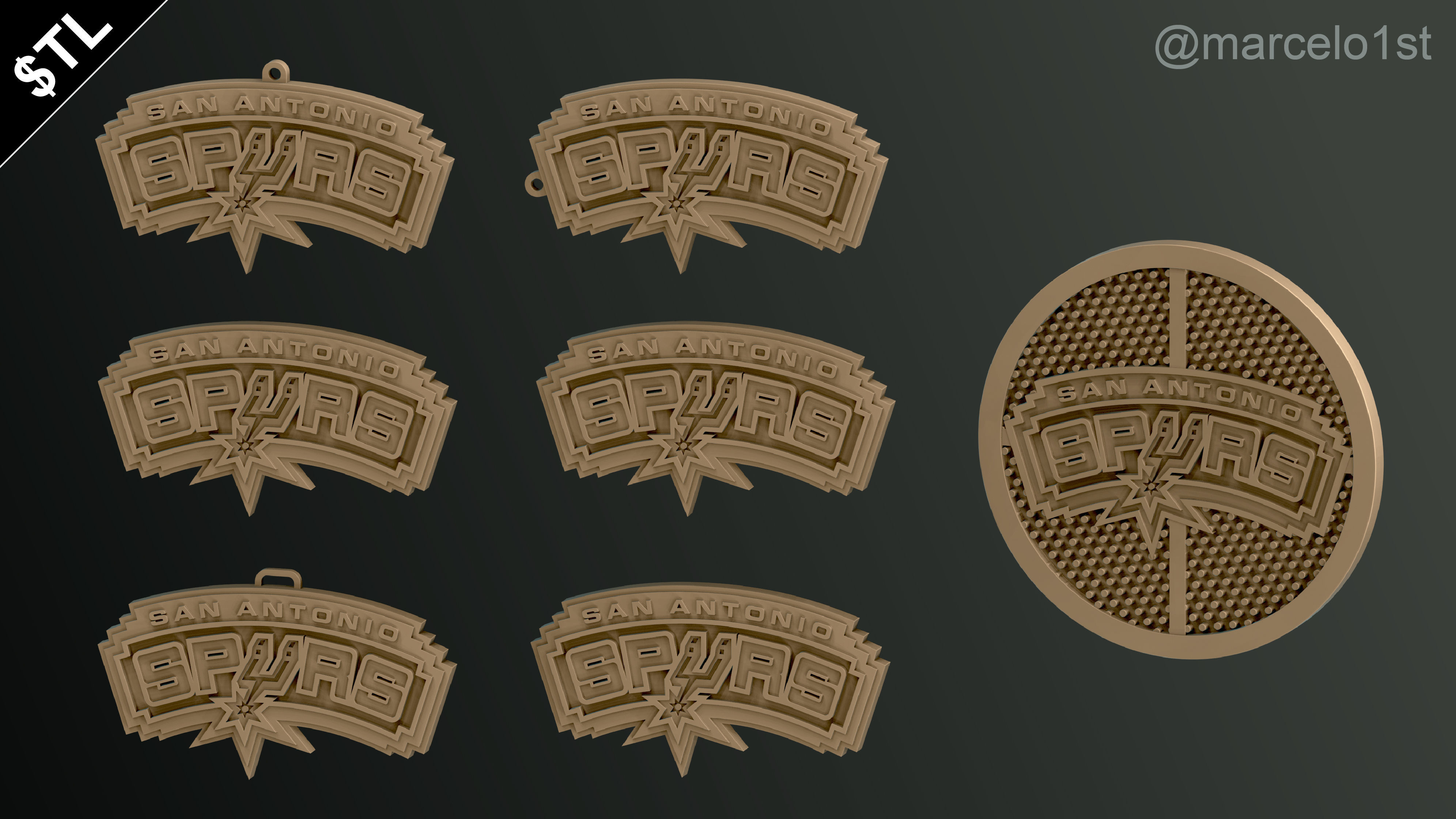 NBA SOUTHWEST - San Antonio Spurs Pack 3D print model_8