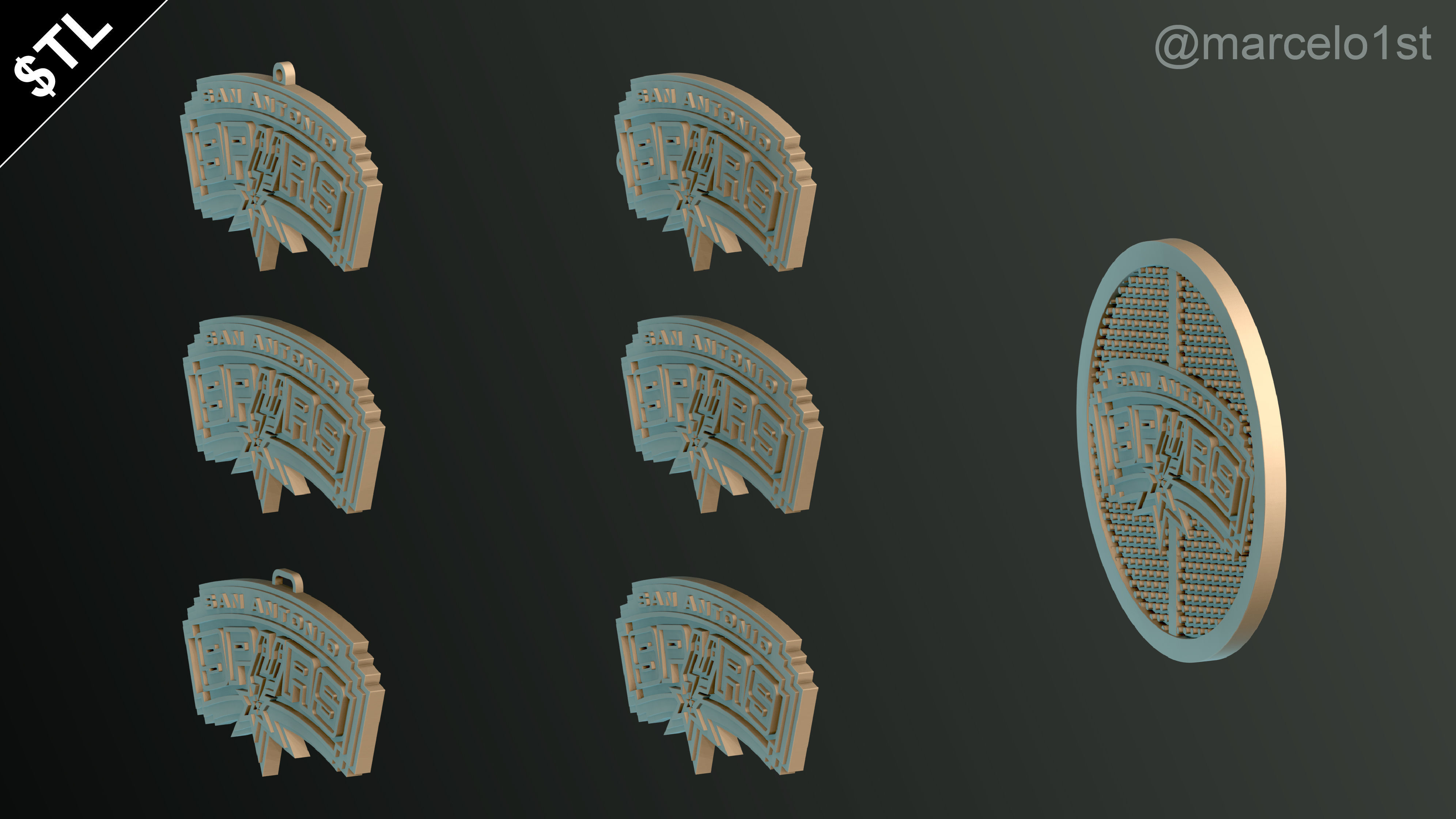 NBA SOUTHWEST - San Antonio Spurs Pack 3D print model_13