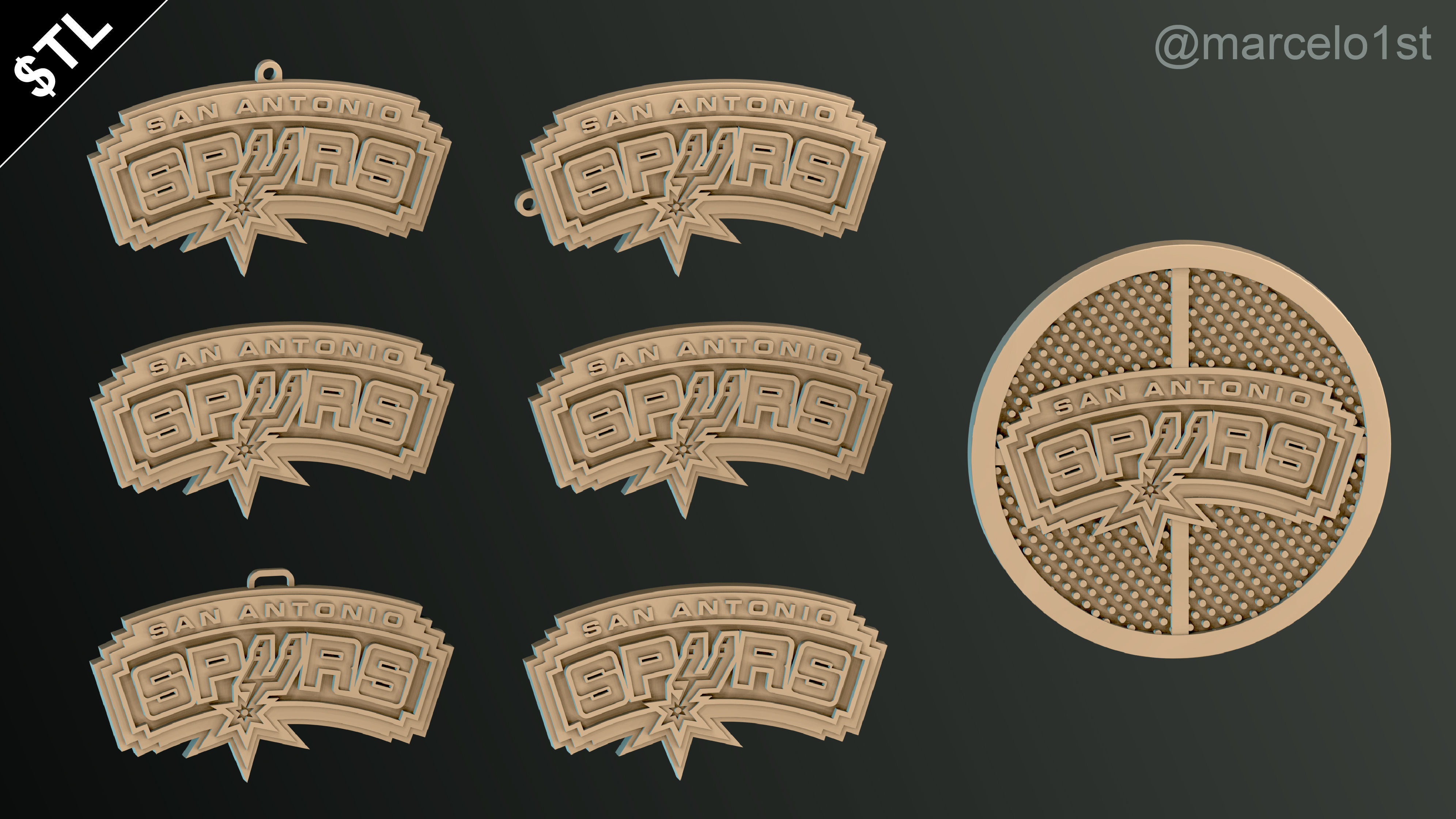 NBA SOUTHWEST - San Antonio Spurs Pack 3D print model_37