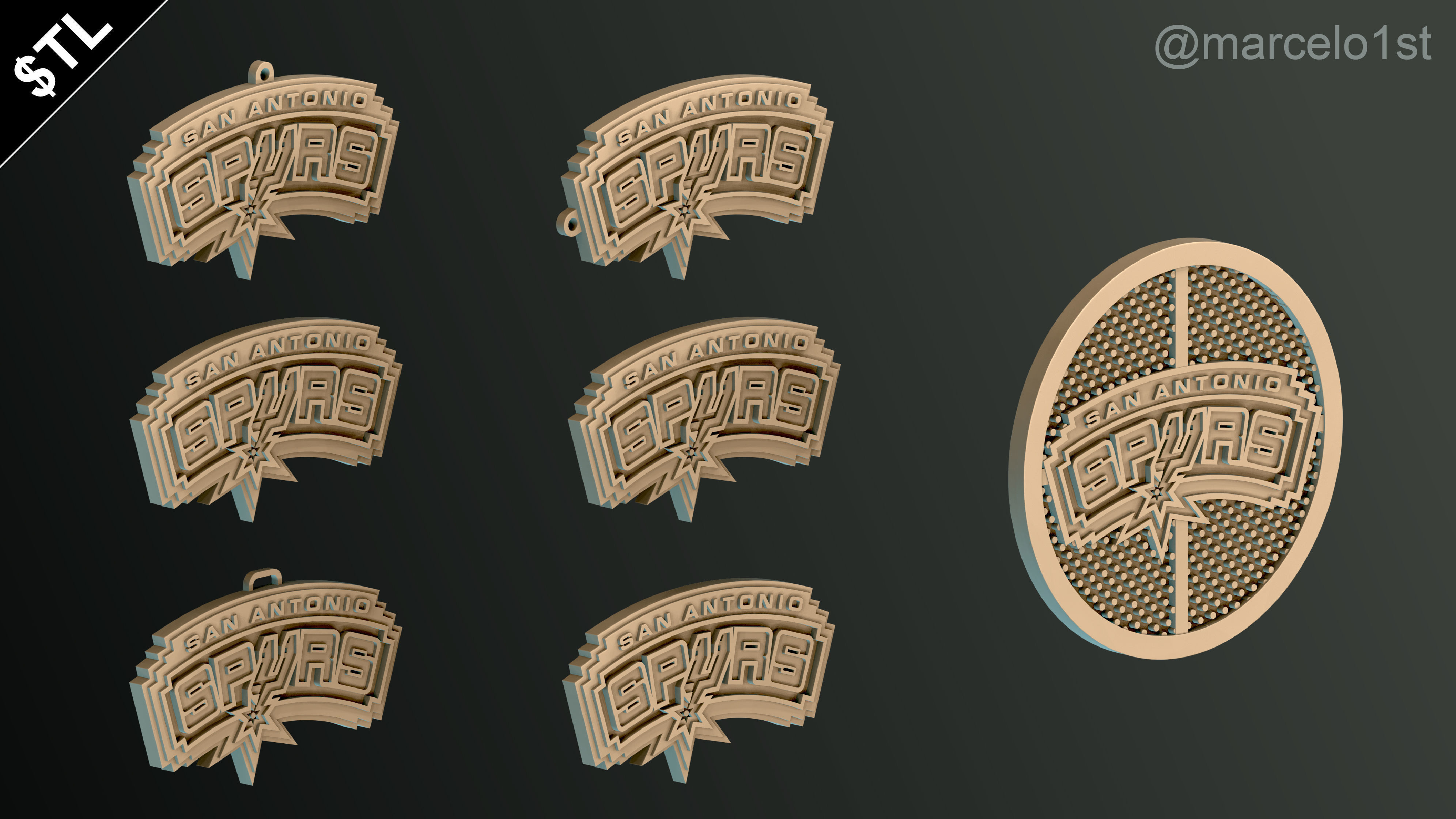 NBA SOUTHWEST - San Antonio Spurs Pack 3D print model_33