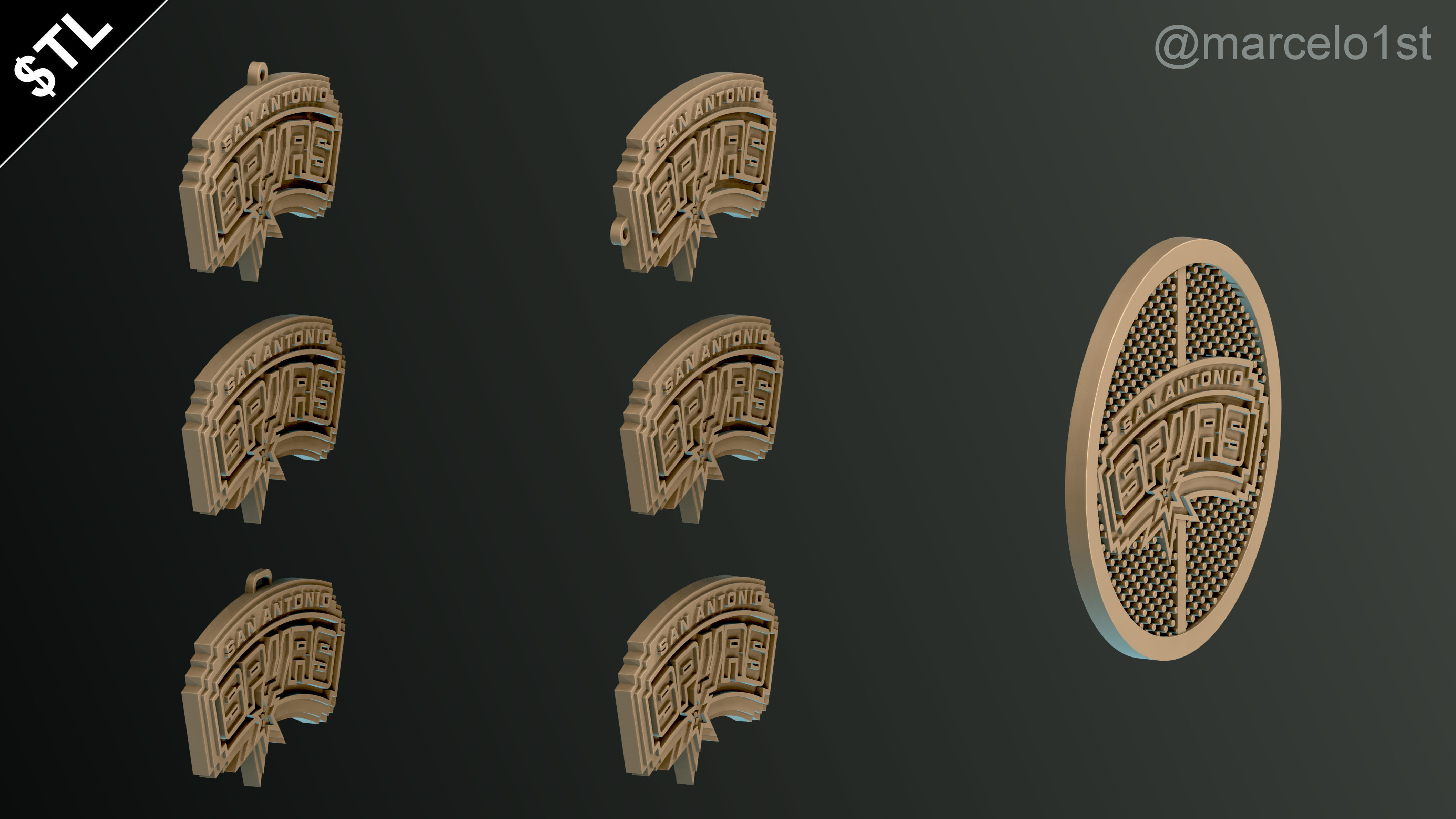 NBA SOUTHWEST - San Antonio Spurs Pack 3D print model_31