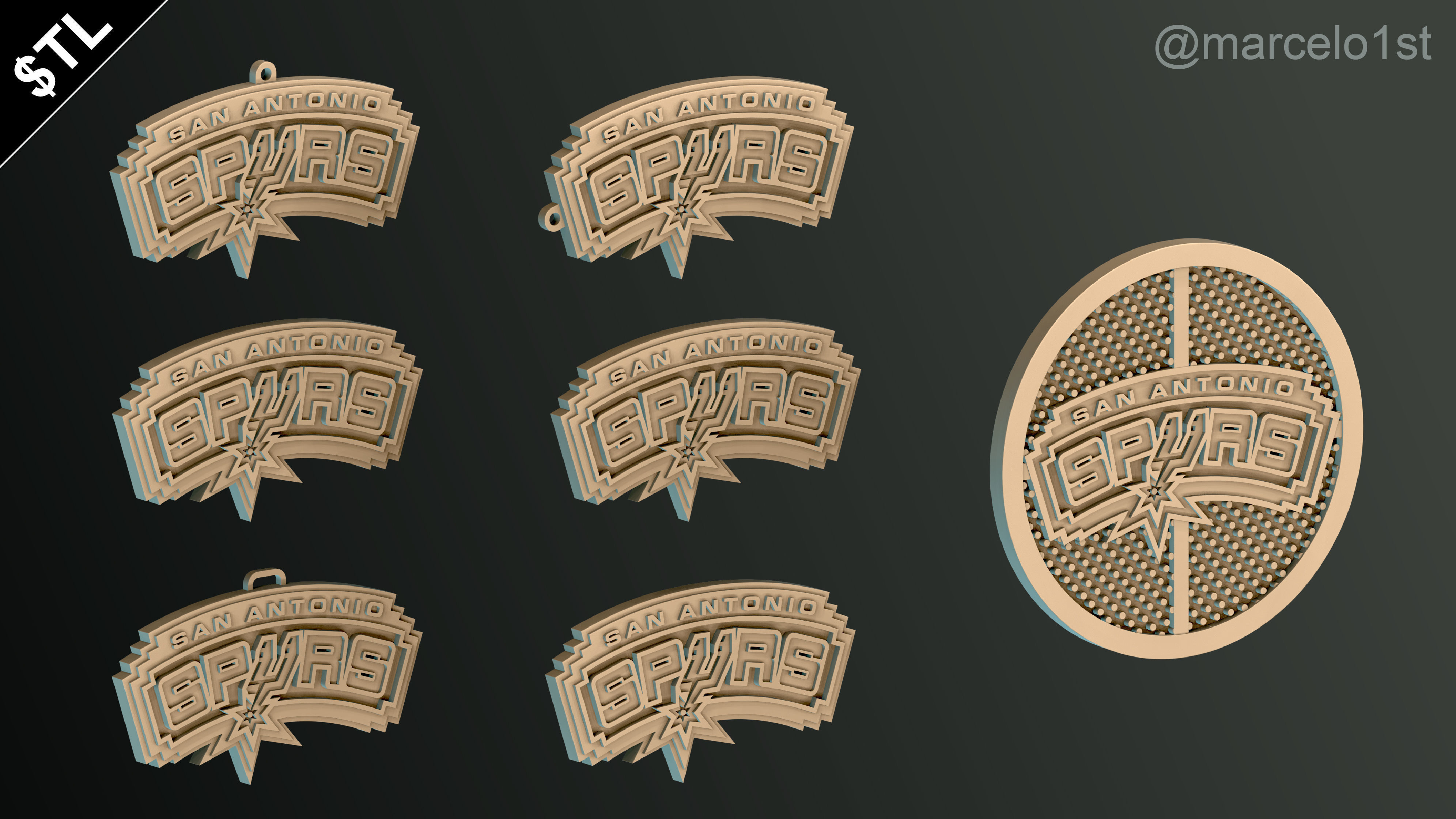 NBA SOUTHWEST - San Antonio Spurs Pack 3D print model_34