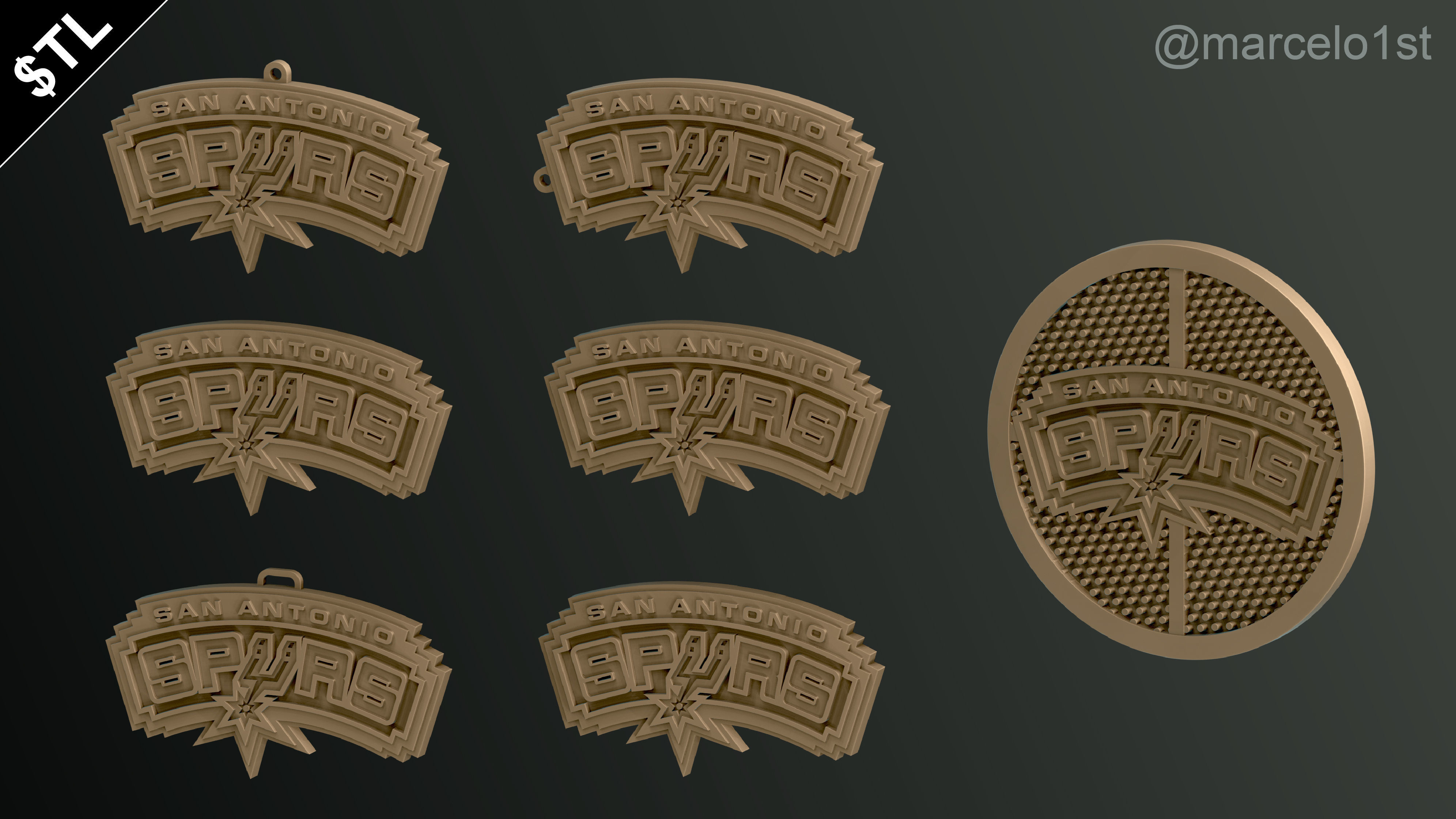 NBA SOUTHWEST - San Antonio Spurs Pack 3D print model_9