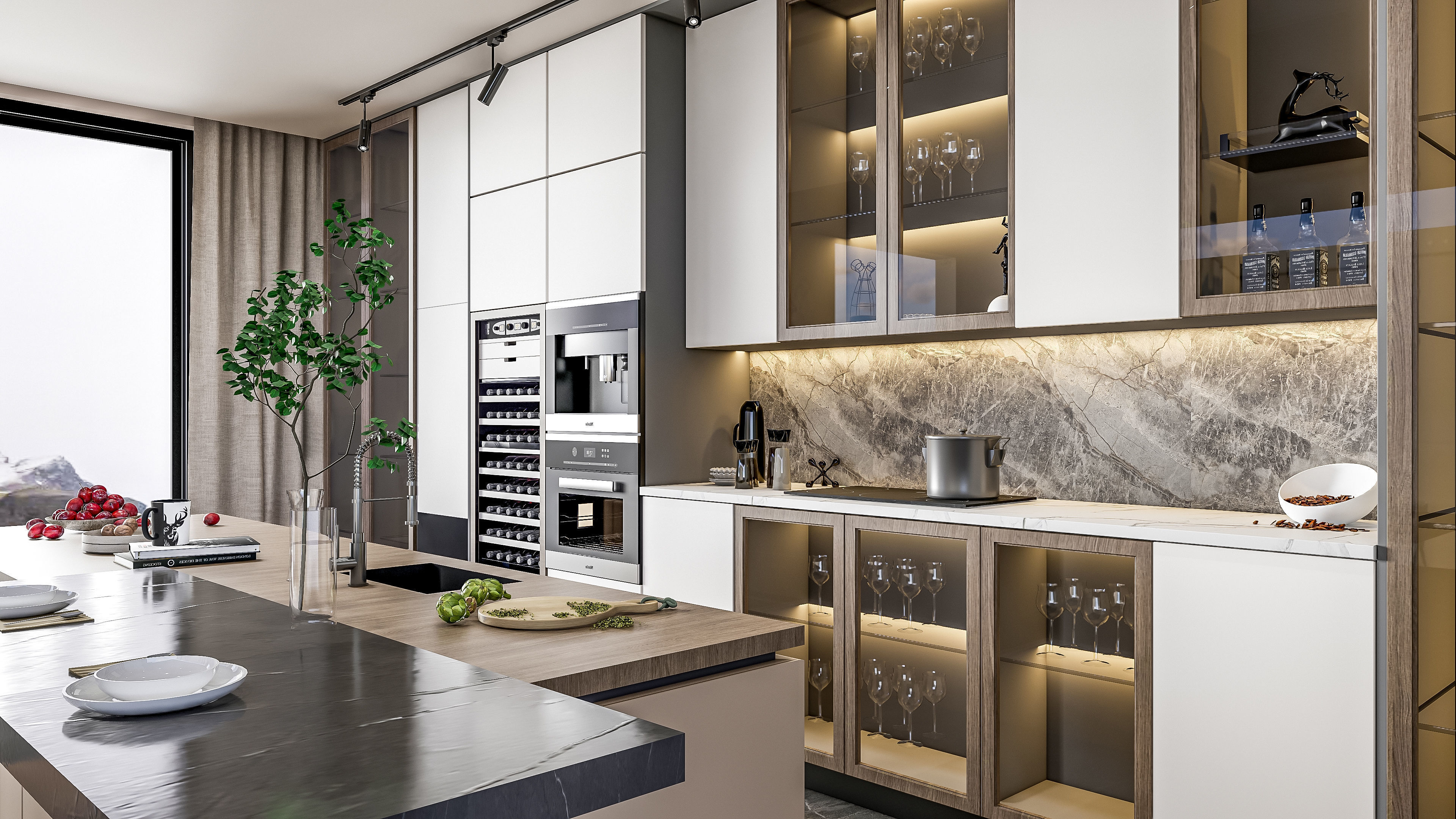 Kitchen Modern interior  0057 3D model_14