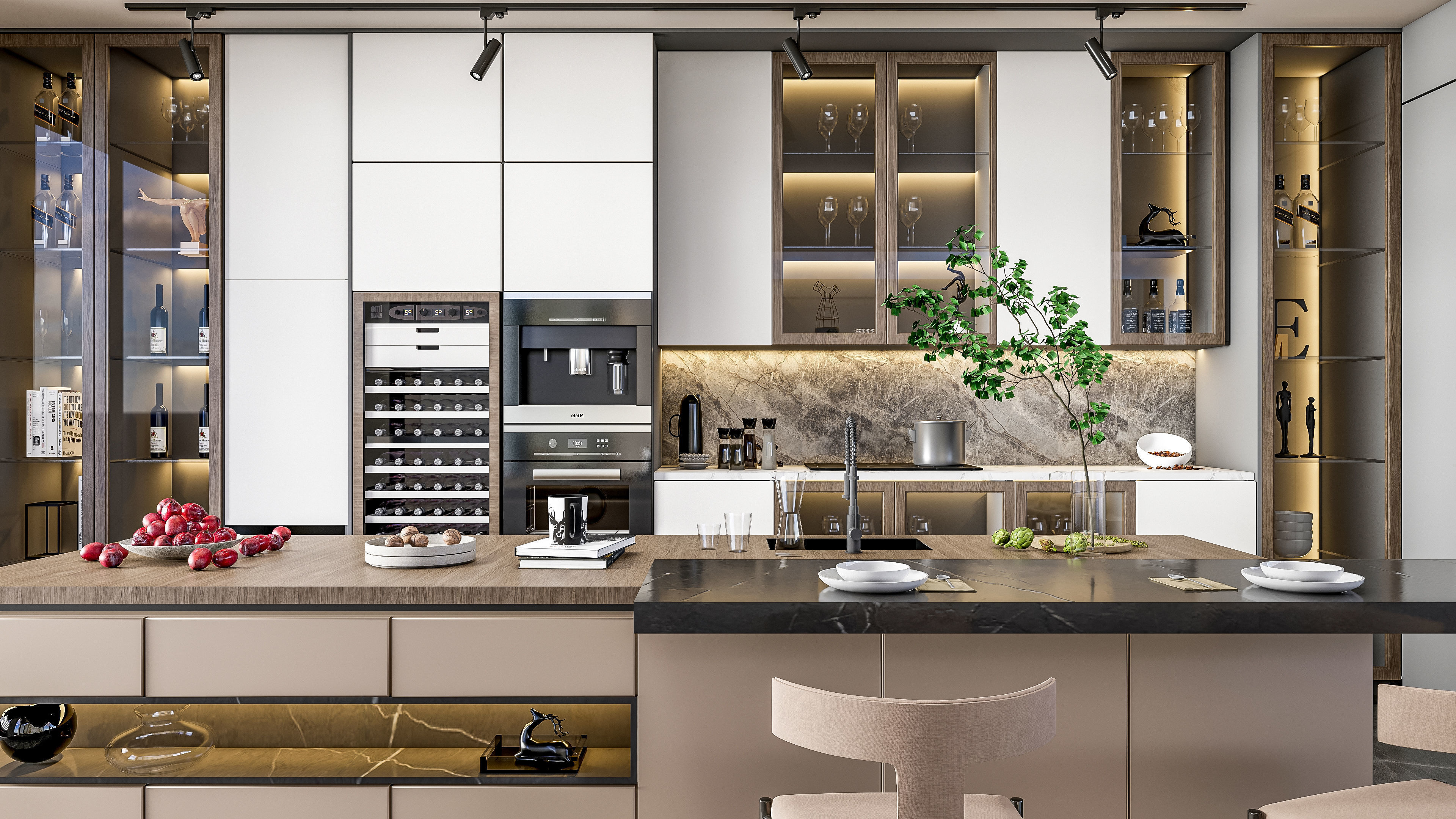 Kitchen Modern interior  0057 3D model_4