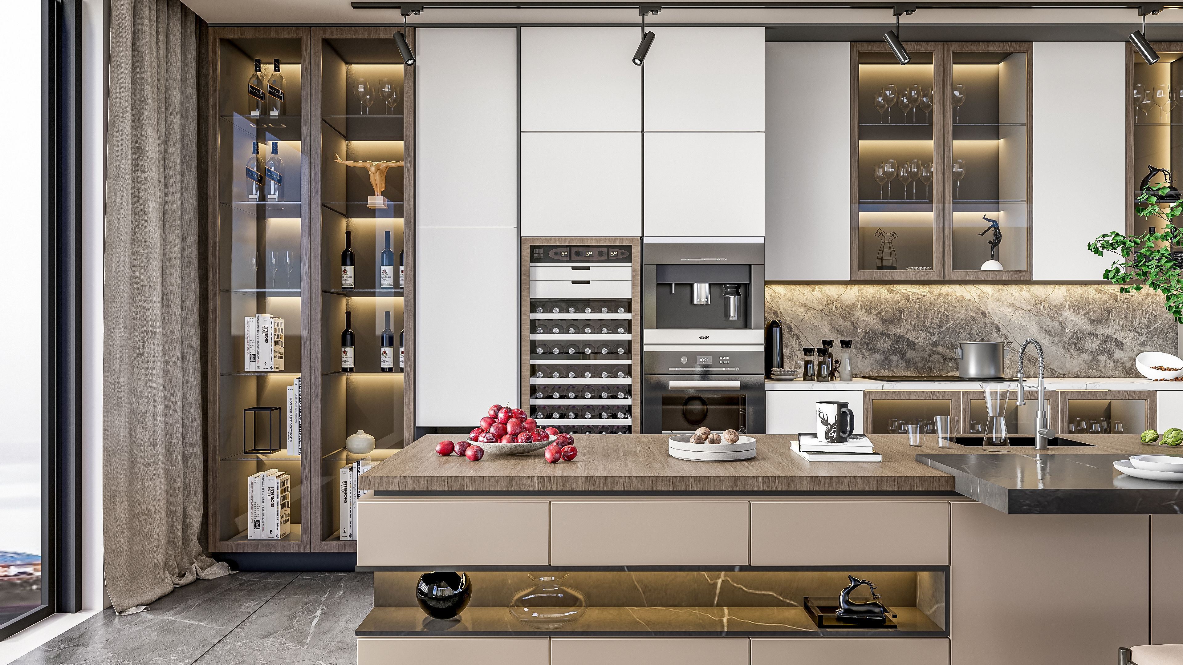 Kitchen Modern interior  0057 3D model_5