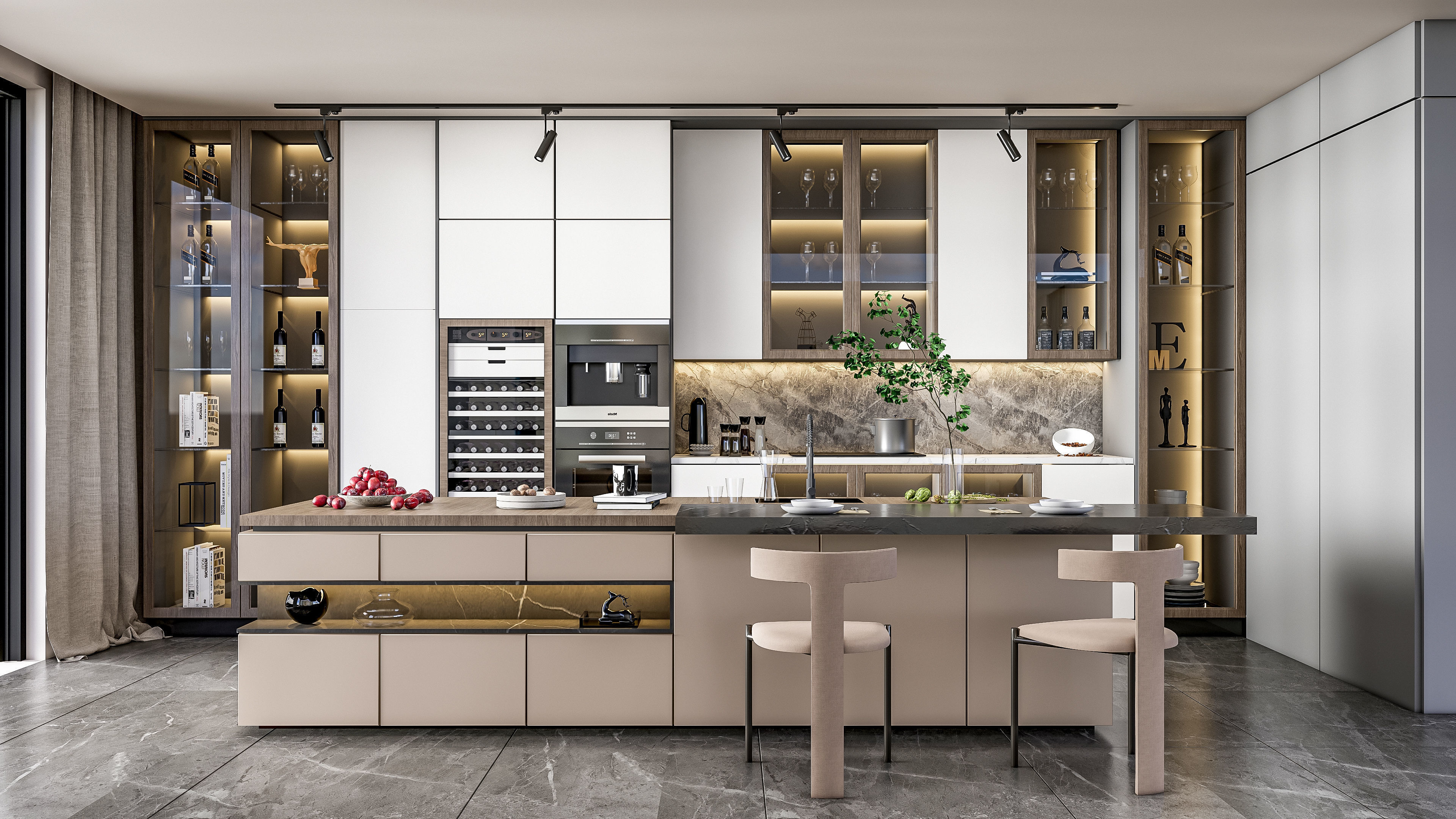 Kitchen Modern interior  0057 3D model_1