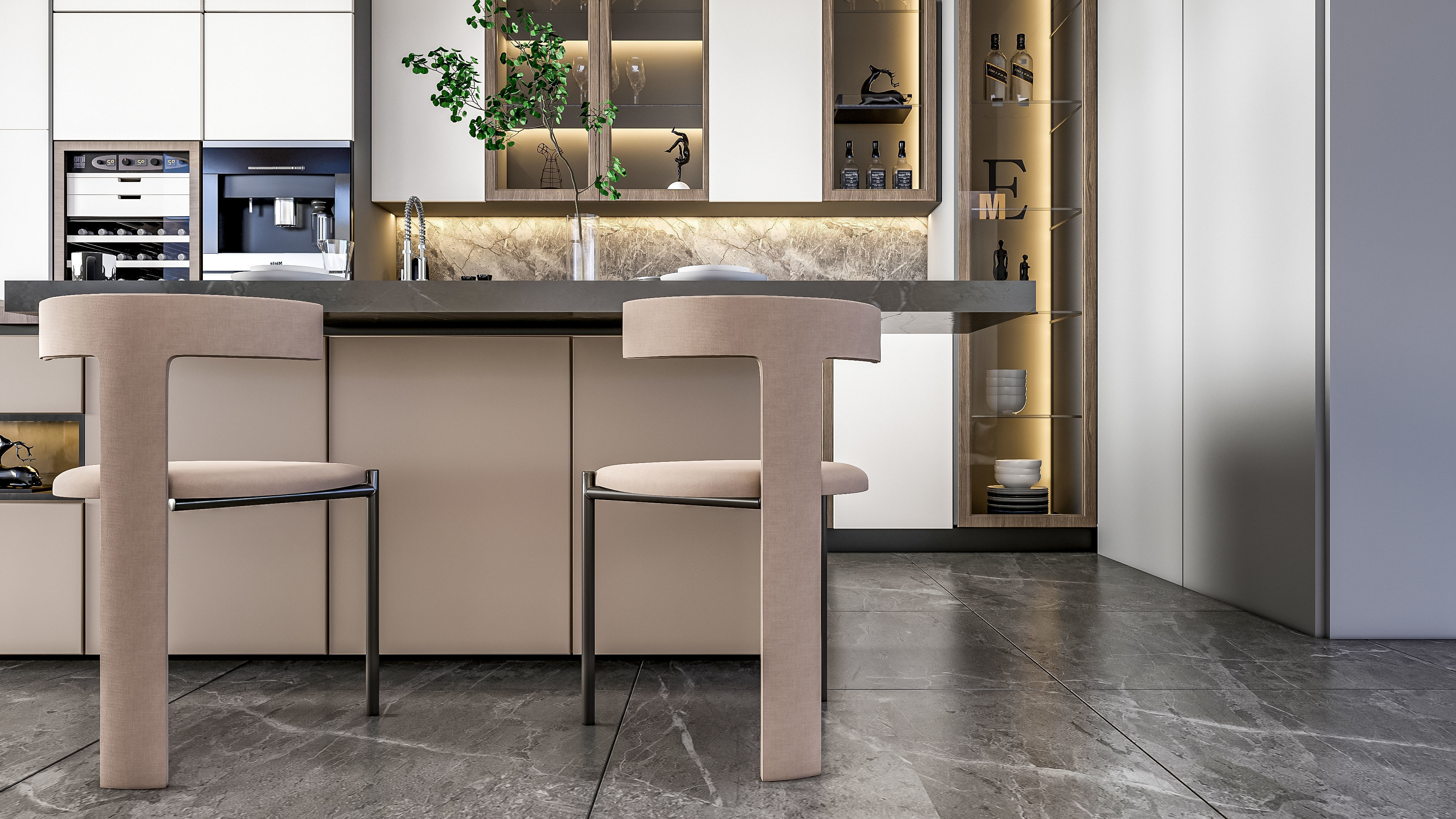 Kitchen Modern interior  0057 3D model_17