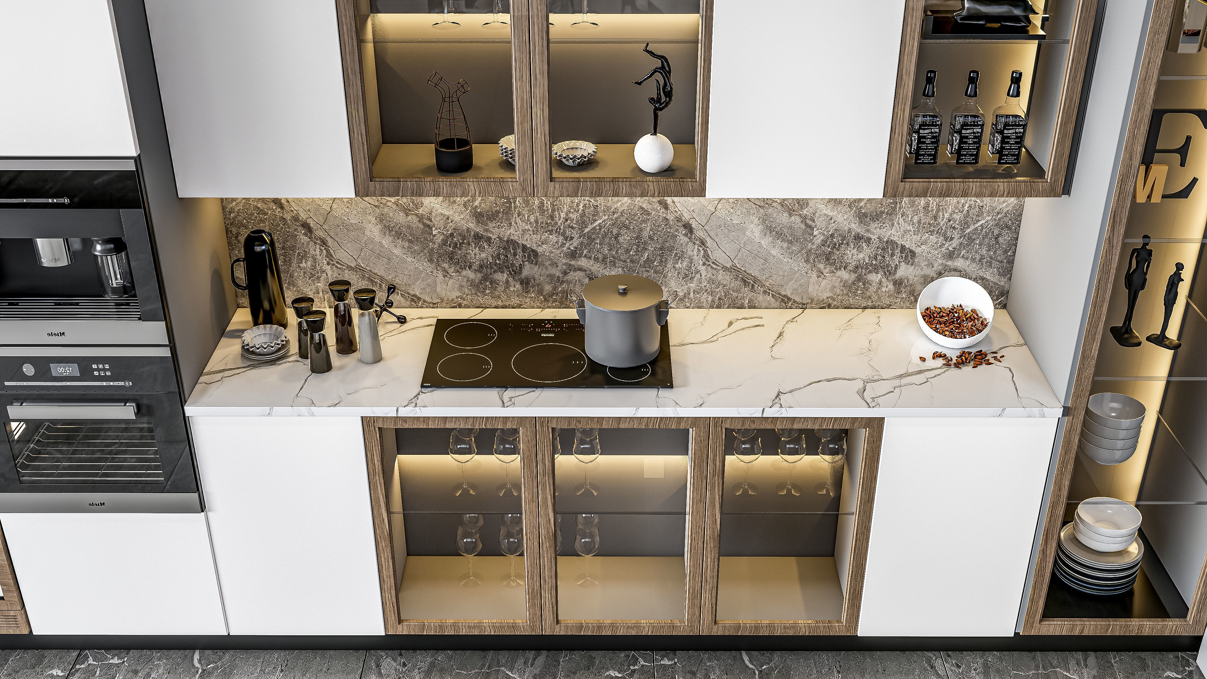 Kitchen Modern interior  0057 3D model_16