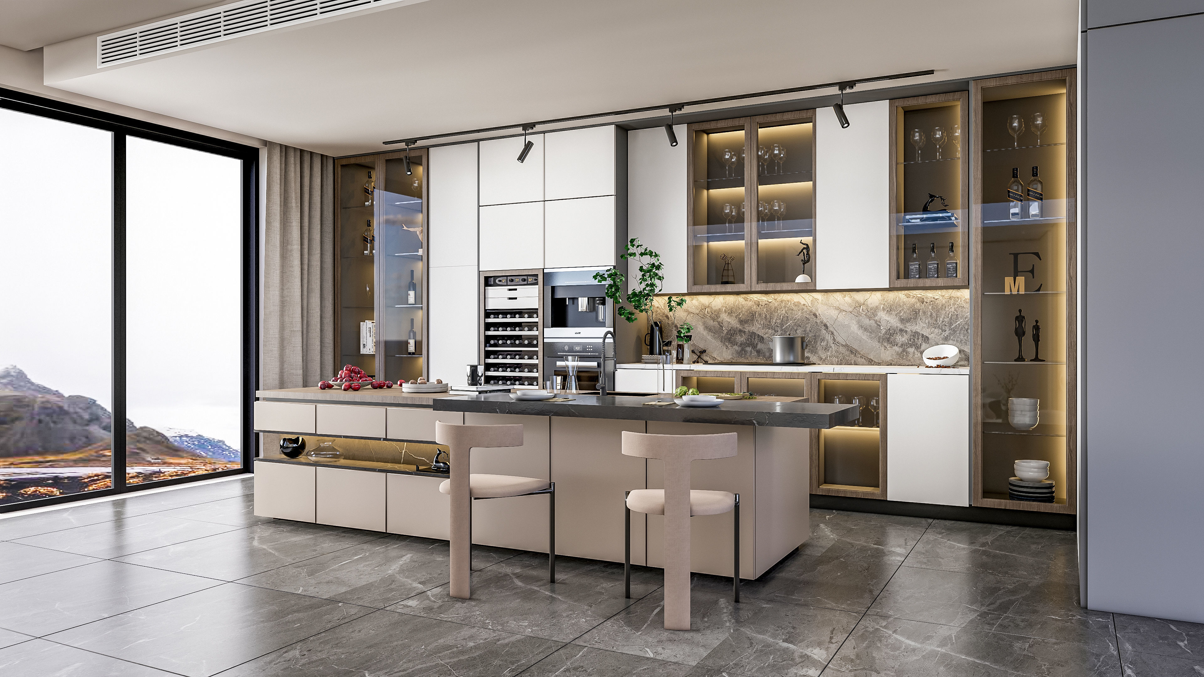 Kitchen Modern interior  0057 3D model_2