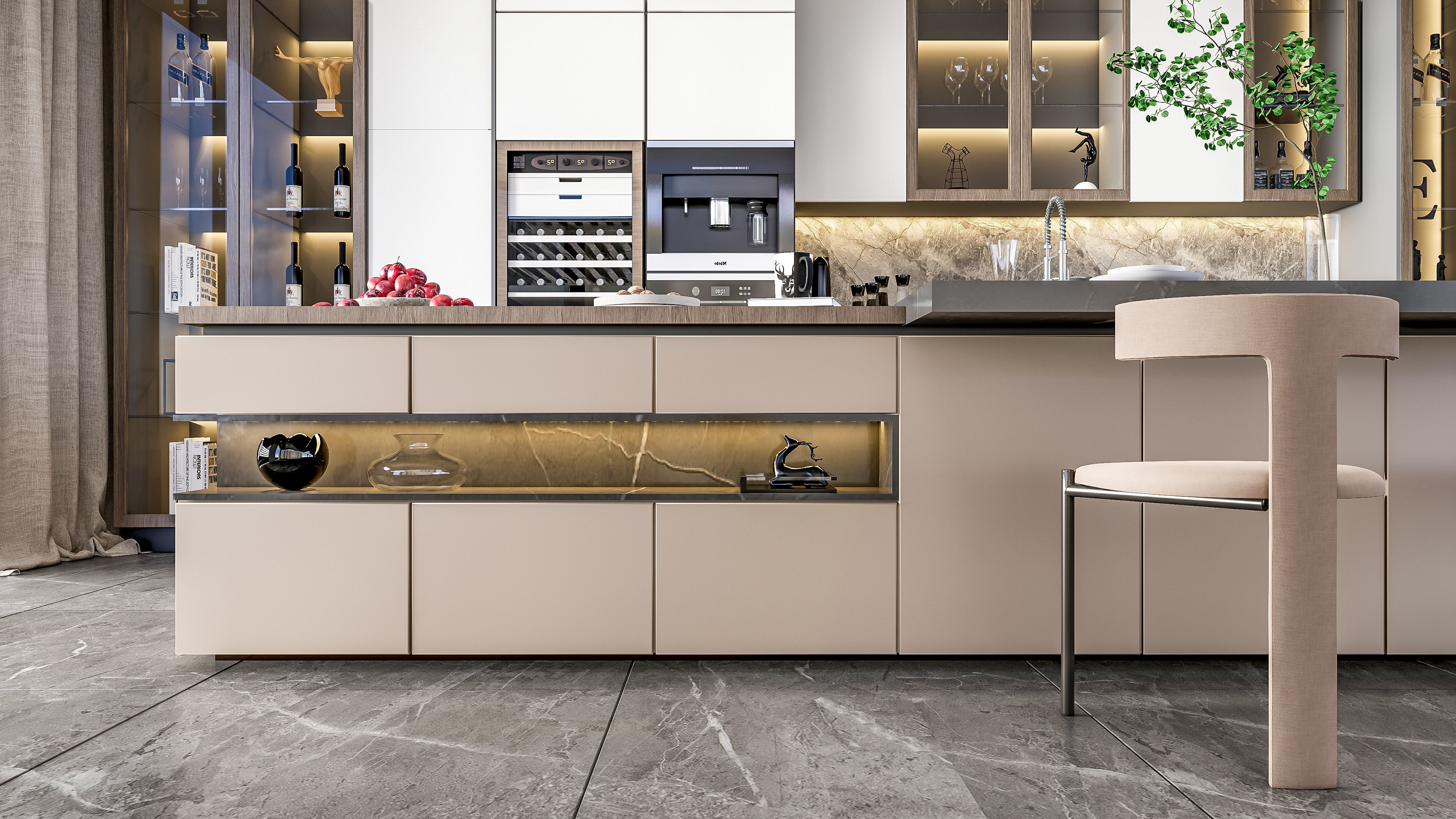 Kitchen Modern interior  0057 3D model_9