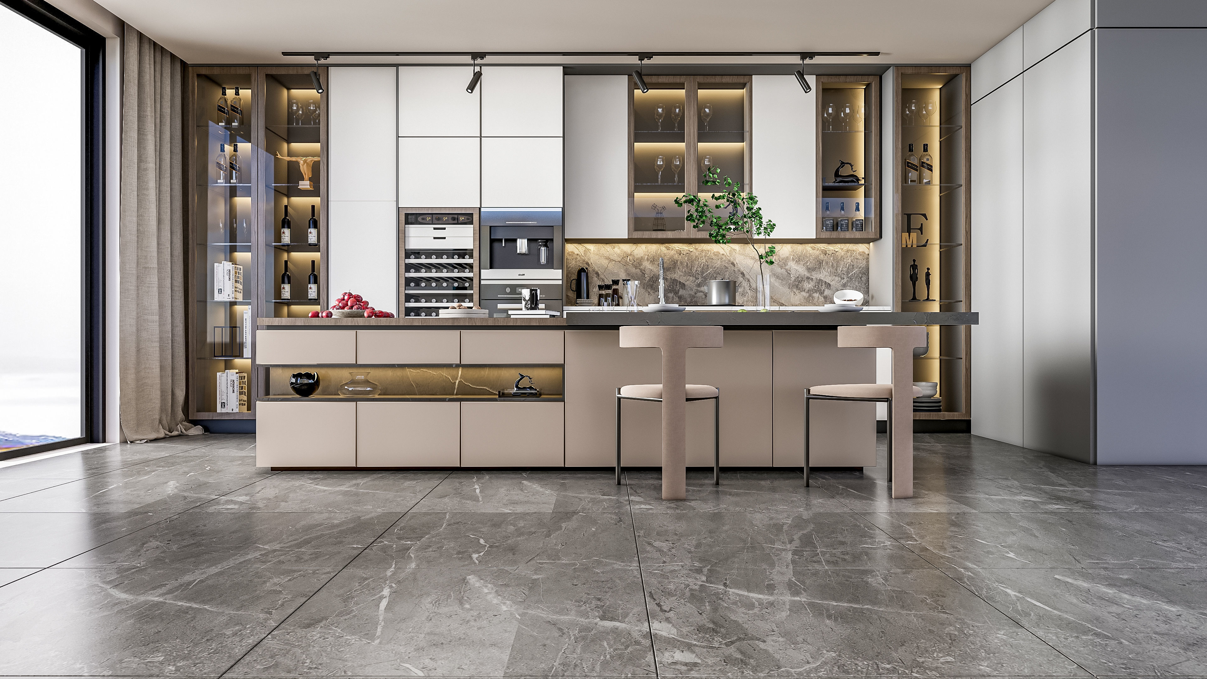 Kitchen Modern interior  0057 3D model_7