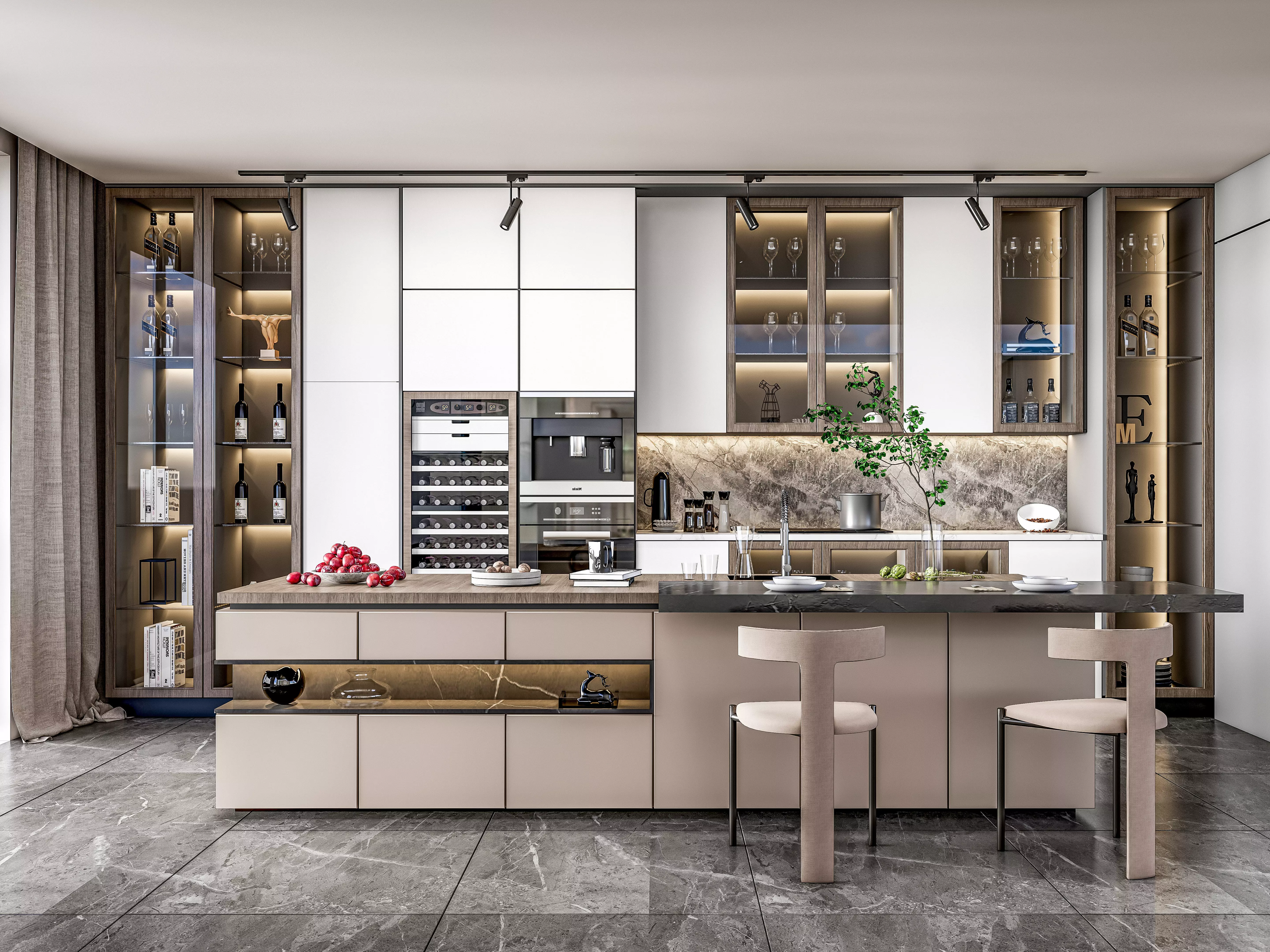 Kitchen Modern interior  0057 3D model_0