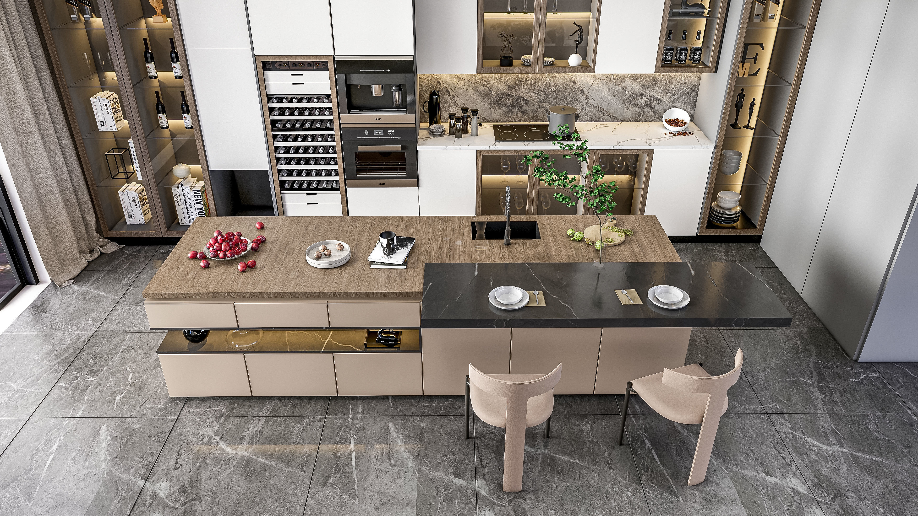 Kitchen Modern interior  0057 3D model_10