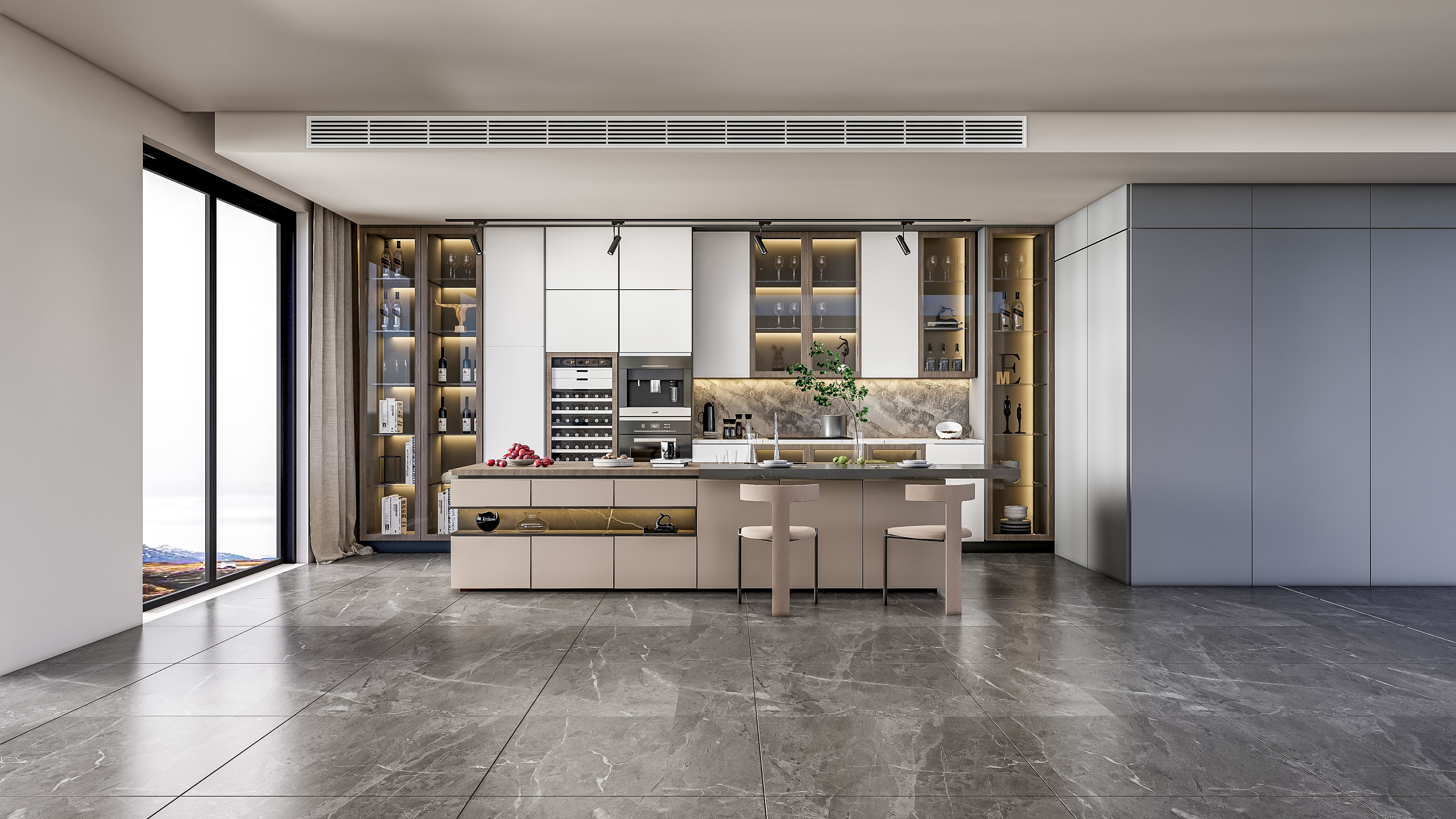 Kitchen Modern interior  0057 3D model_6