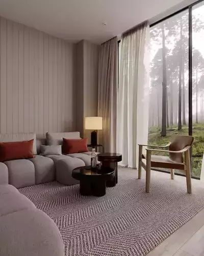 Interior design Cozy Kitchen-Living Room