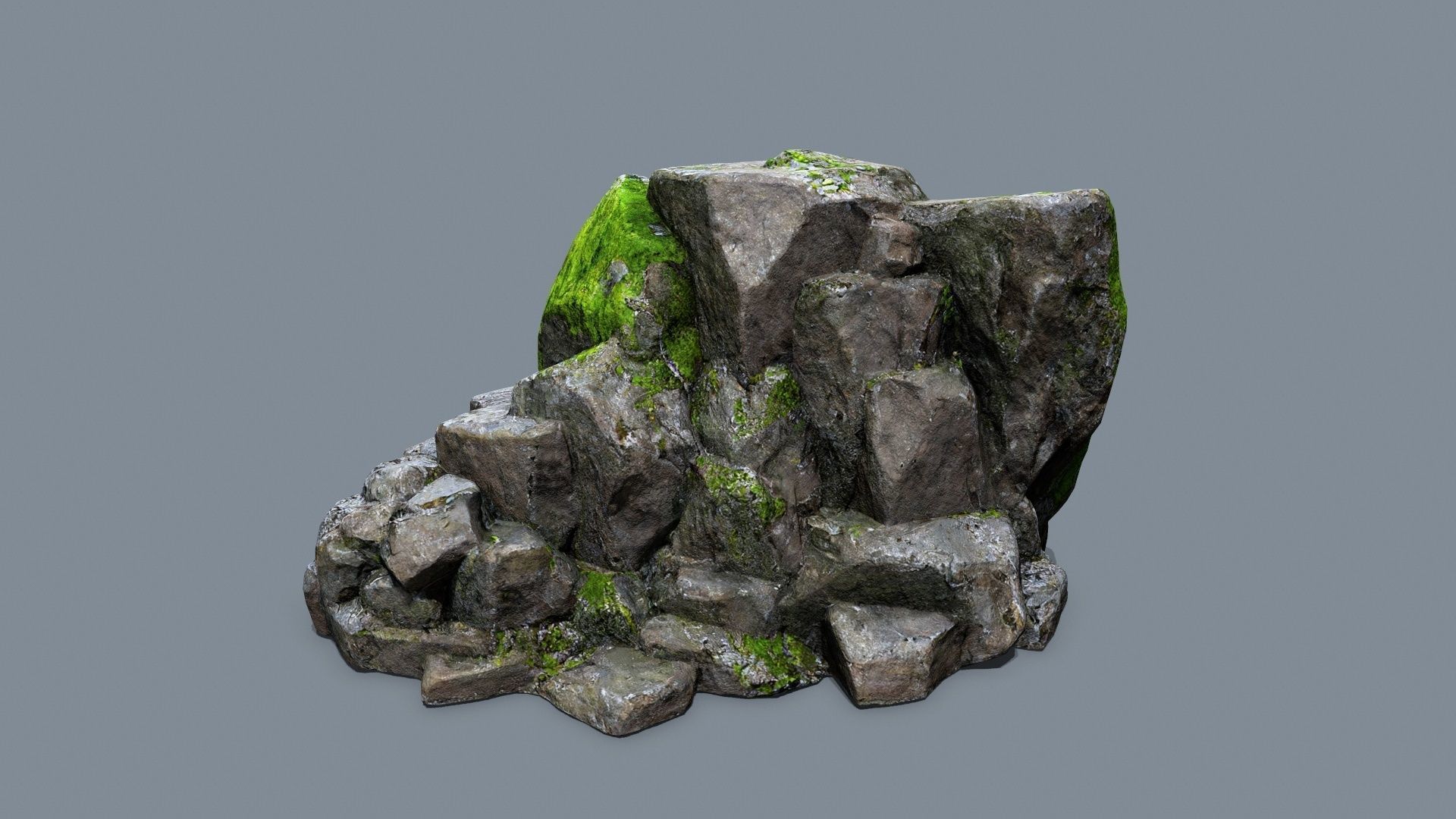 forest rocks Low-poly 3D model_1