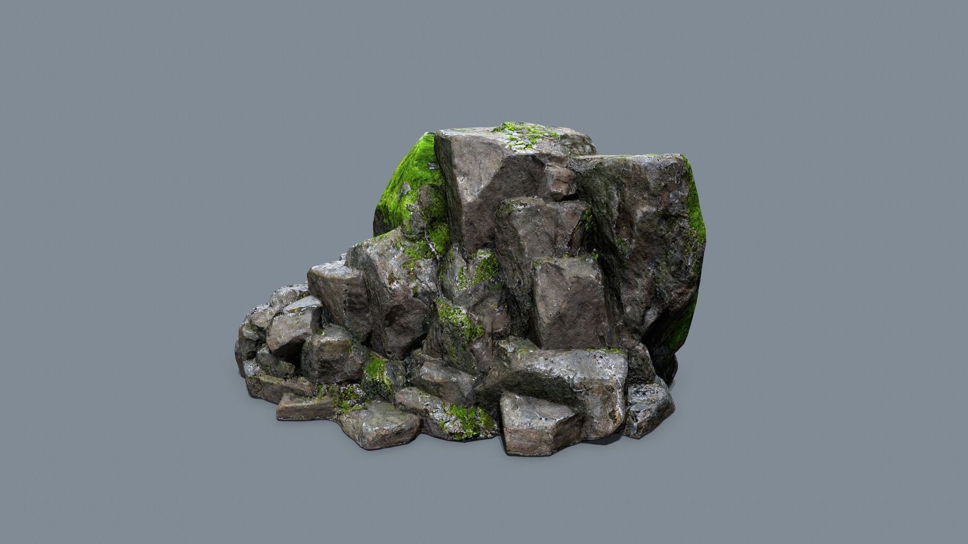forest rocks Low-poly 3D model_12