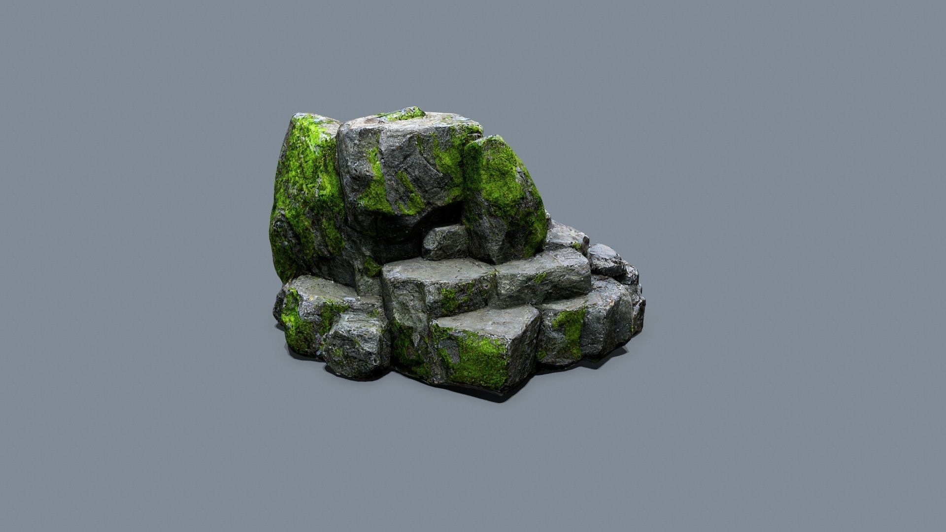 forest rocks Low-poly 3D model_7