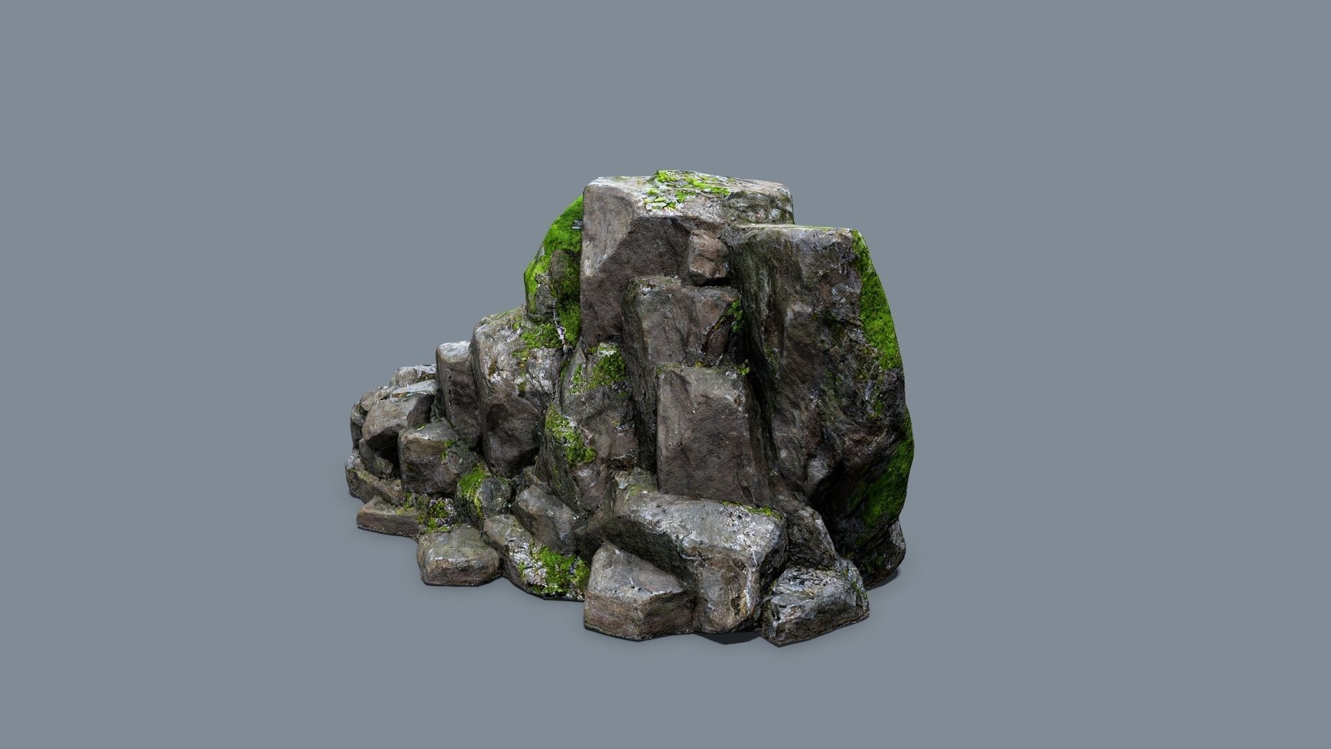 forest rocks Low-poly 3D model_3